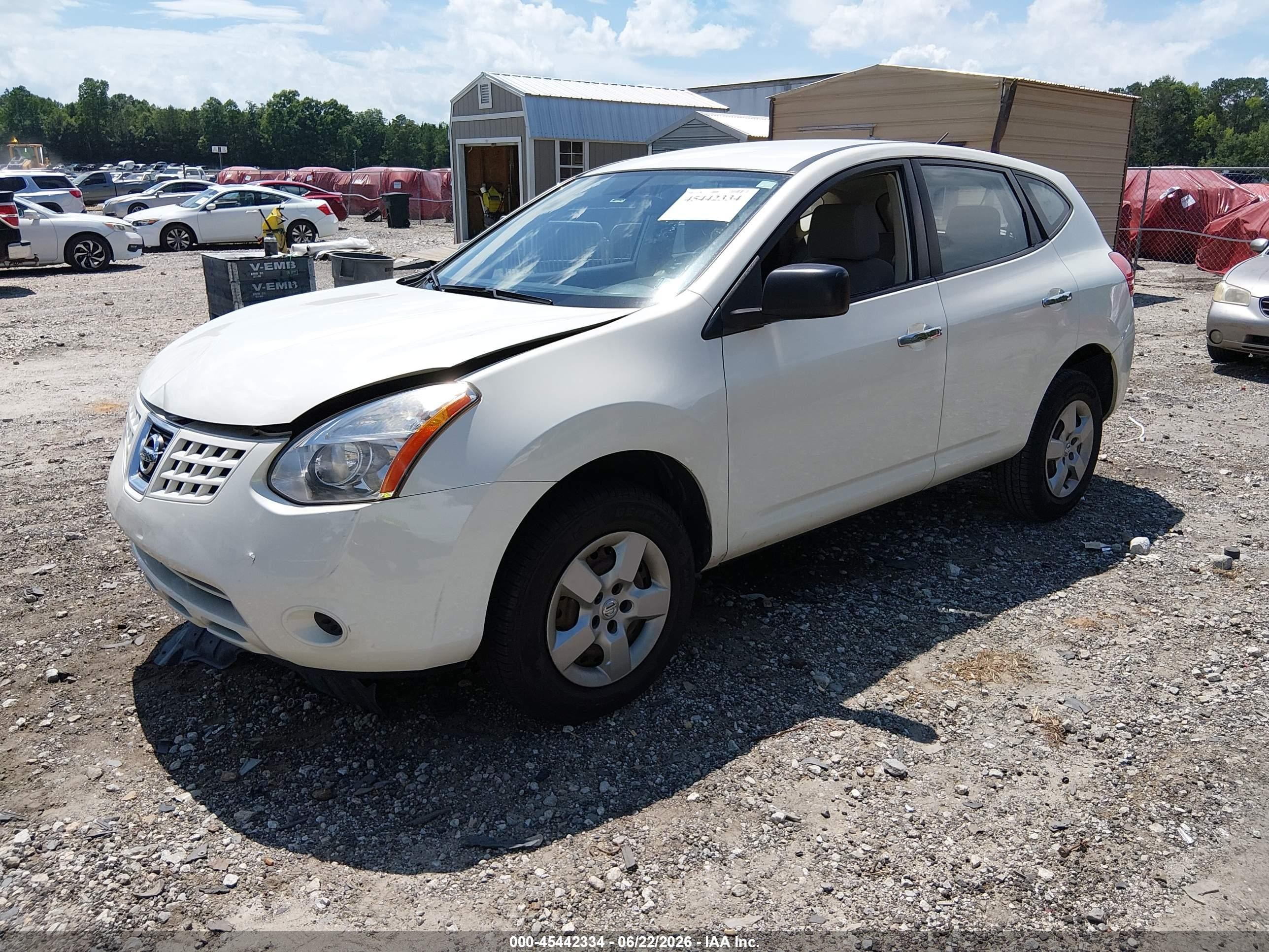 2010 Nissan Rogue S White vin: JN8AS5MT0AW022826