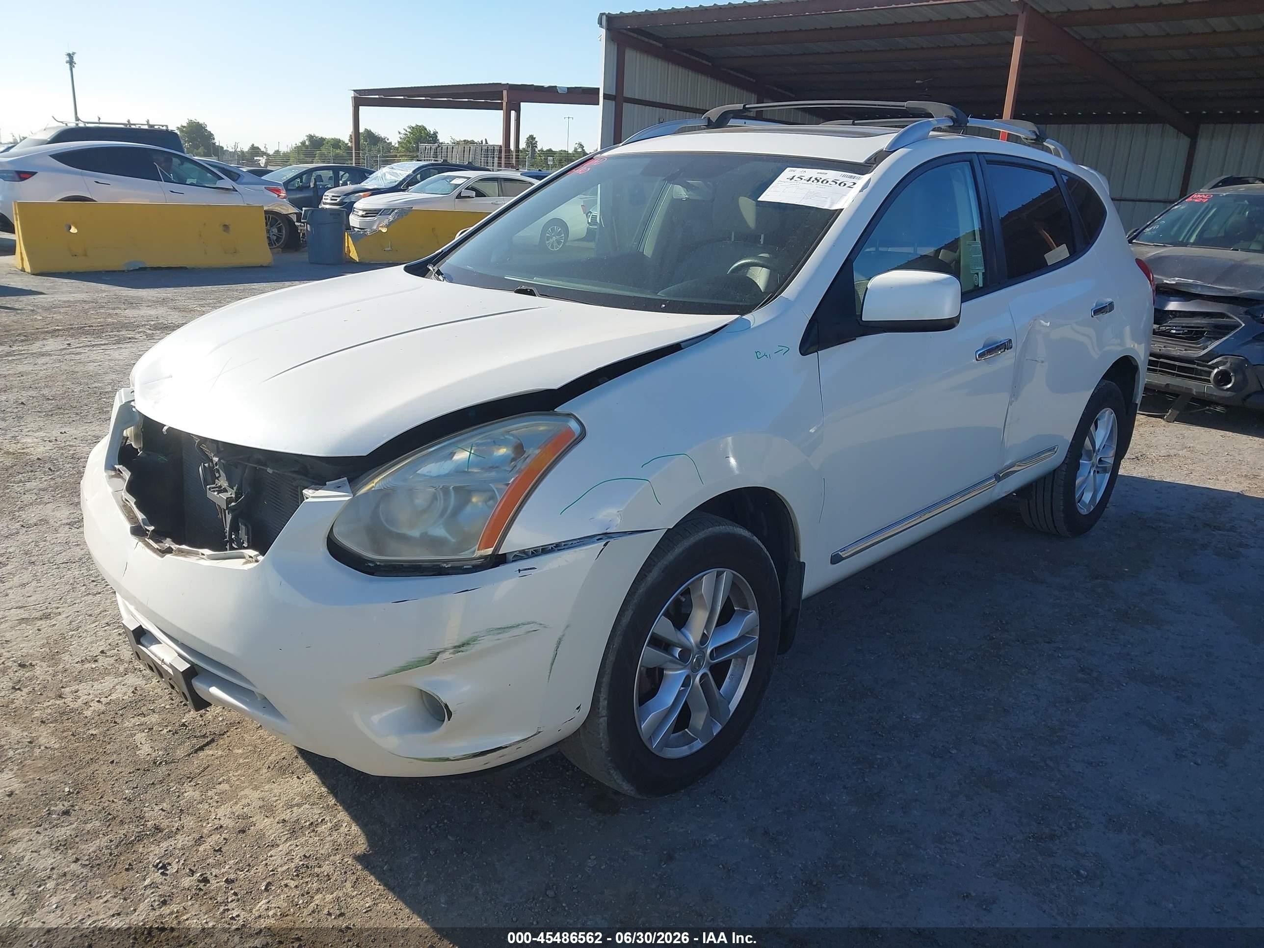 2012 Nissan Rogue Sv White vin: JN8AS5MT0CW270013