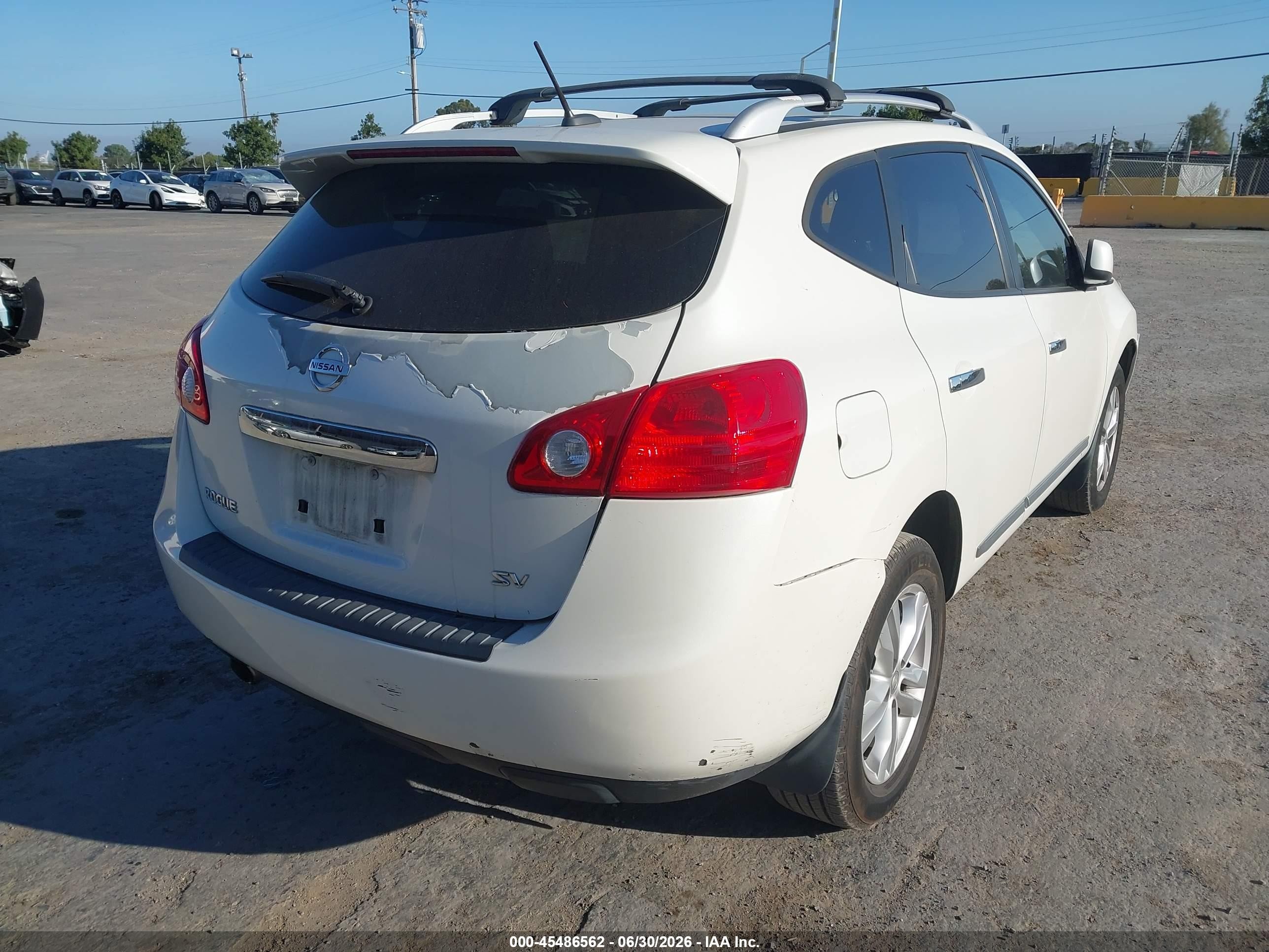 2012 Nissan Rogue Sv White vin: JN8AS5MT0CW270013