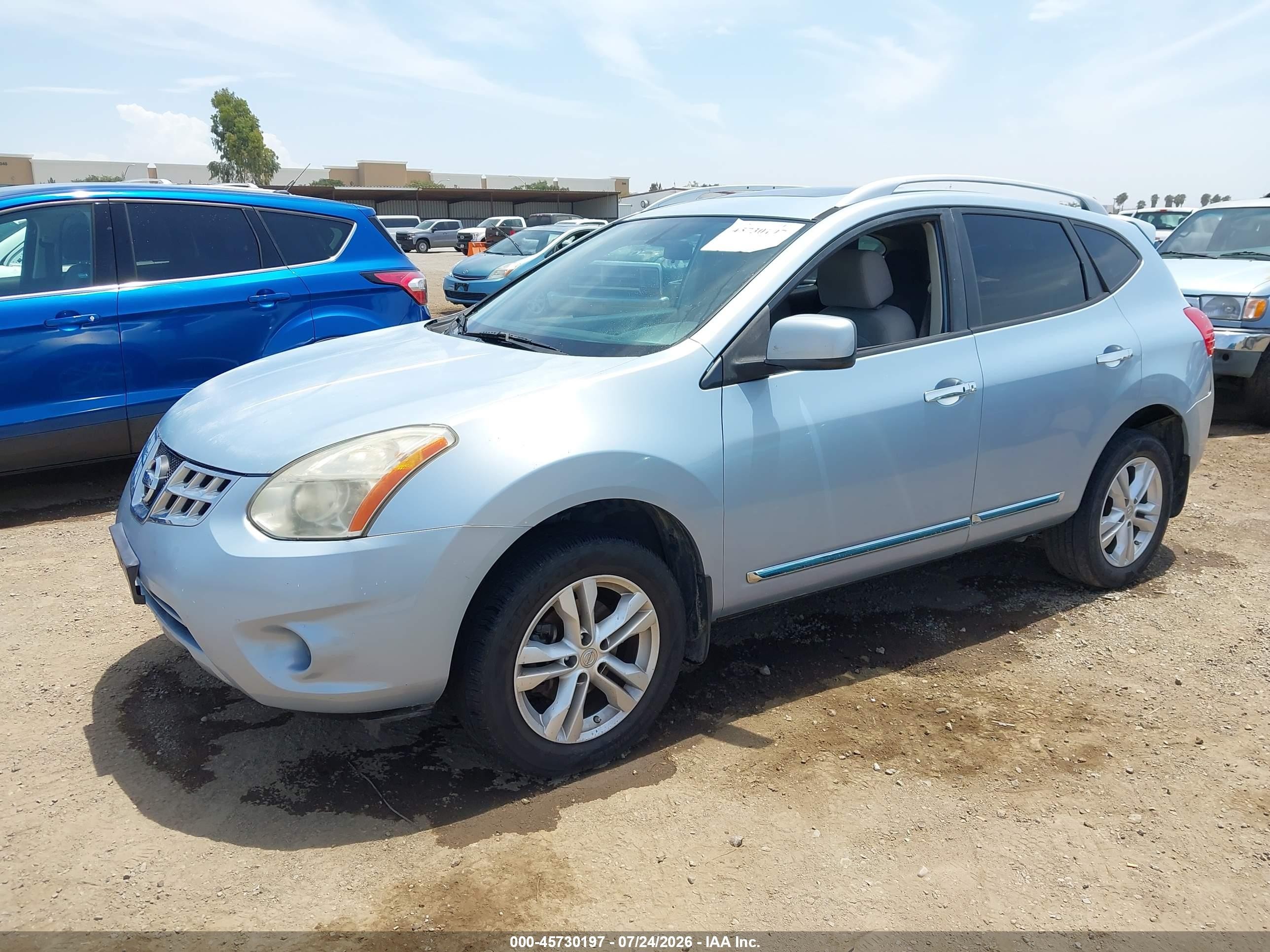 2012 Nissan Rogue Sv Light Blue vin: JN8AS5MT0CW298782