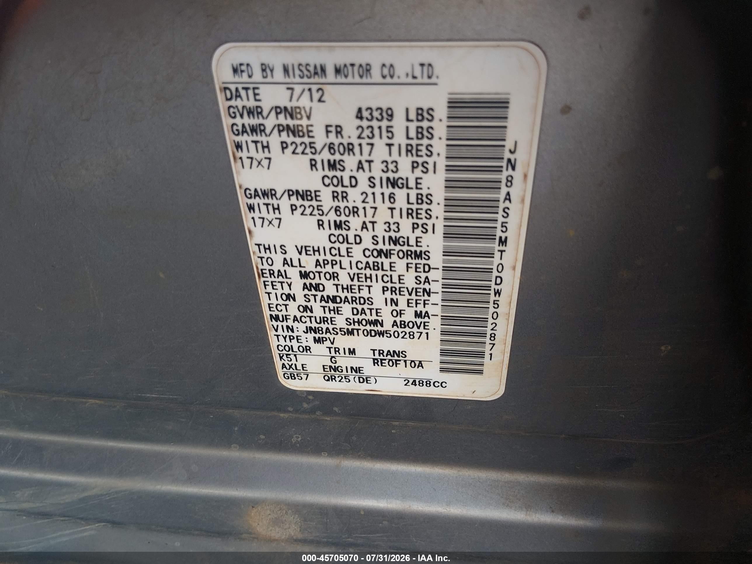 2013 Nissan Rogue Sv Silver vin: JN8AS5MT0DW502871