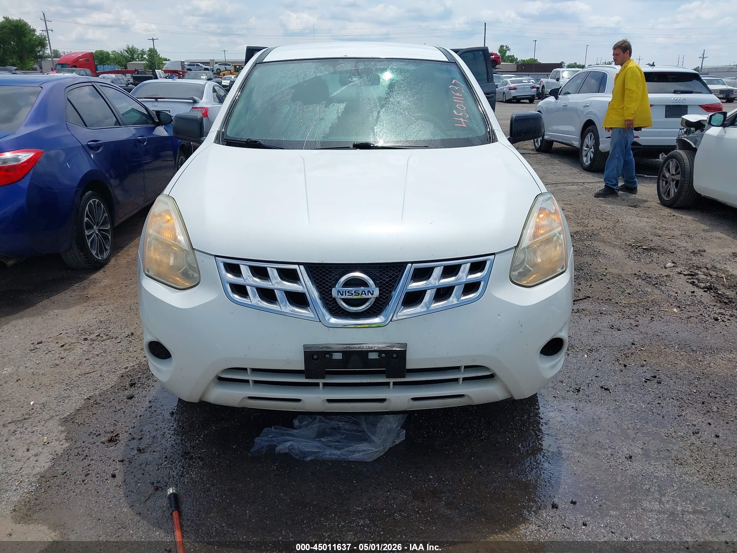 2013 Nissan Rogue S White vin: JN8AS5MT0DW517600
