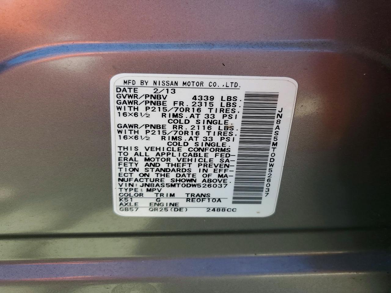 2013 Nissan Rogue S Gray vin: JN8AS5MT0DW526037