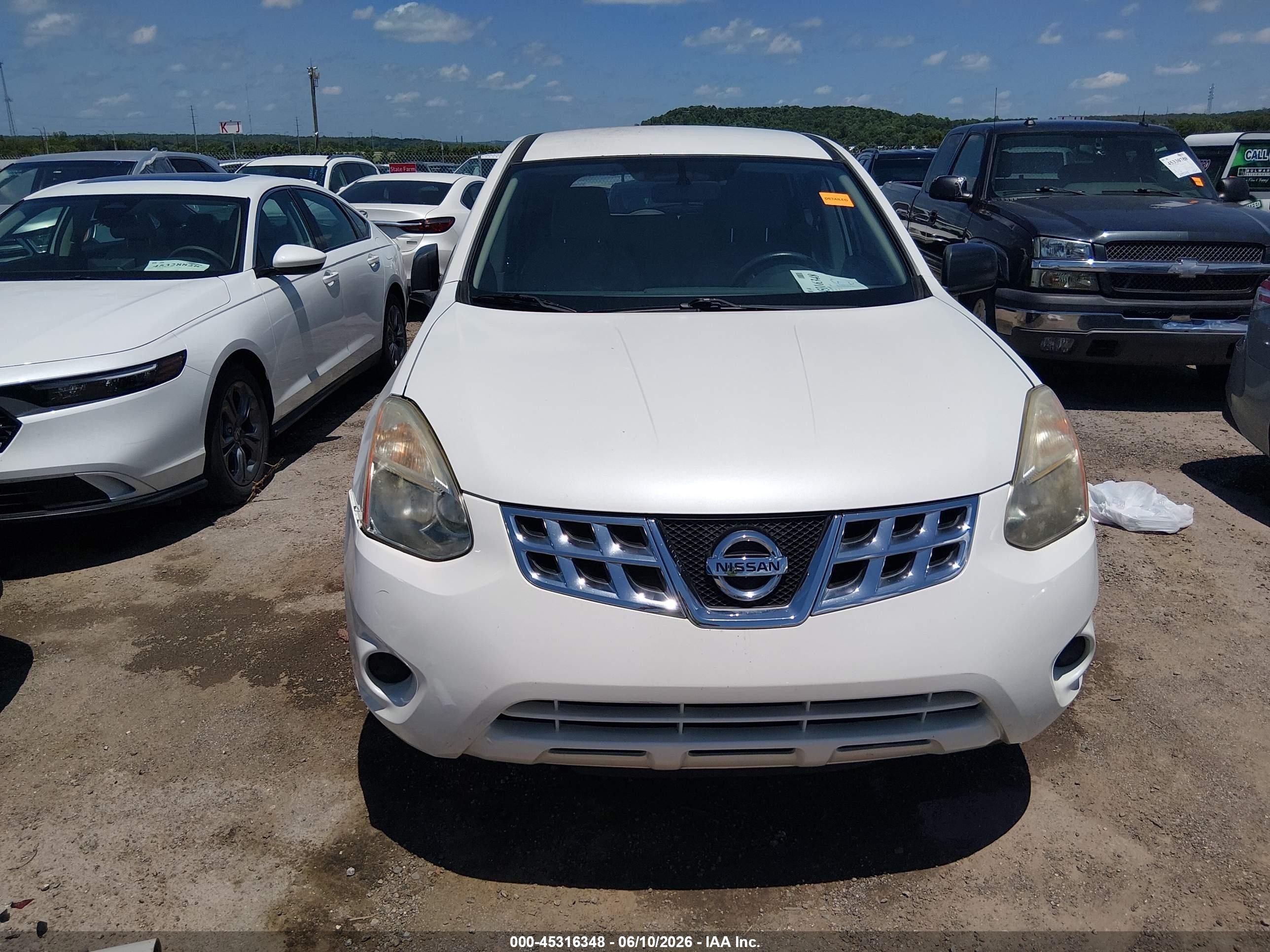 2012 Nissan Rogue S White vin: JN8AS5MT1CW290805