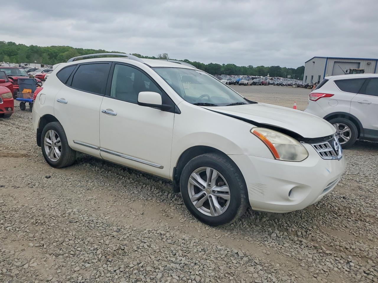 2012 Nissan Rogue S White vin: JN8AS5MT1CW294868