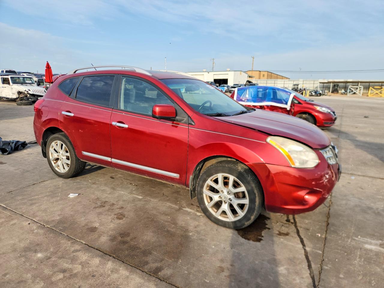2012 Nissan Rogue S Red vin: JN8AS5MT1CW296331