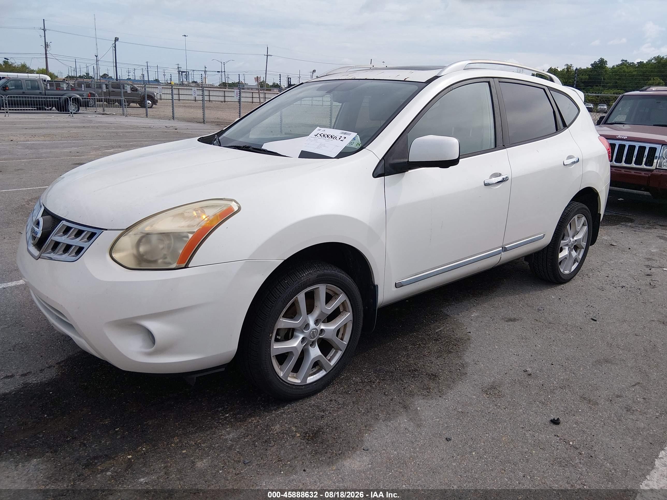 2012 Nissan Rogue Sv W/sl Pkg White vin: JN8AS5MT1CW299150