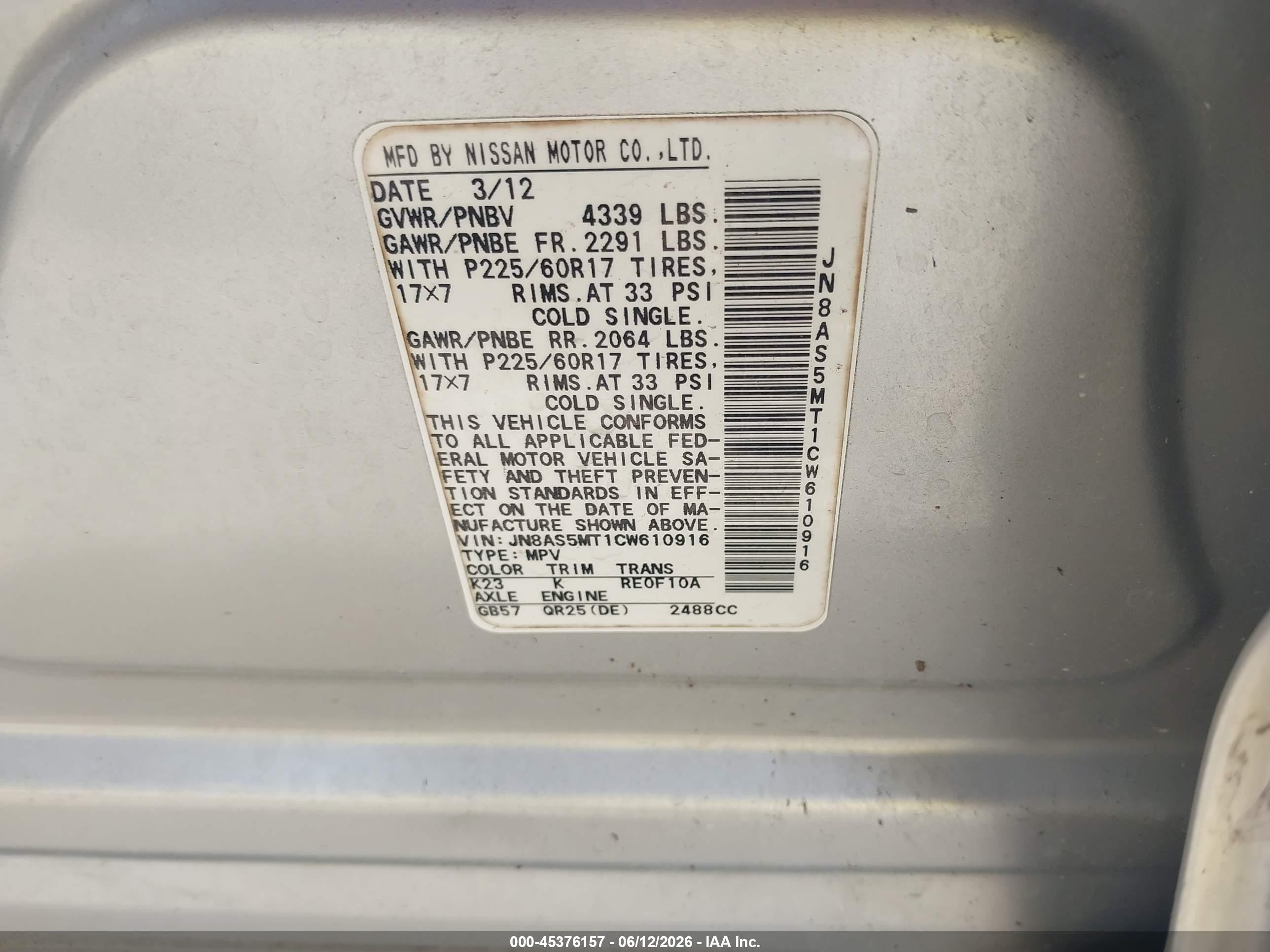 2012 Nissan Rogue Sv Silver vin: JN8AS5MT1CW610916