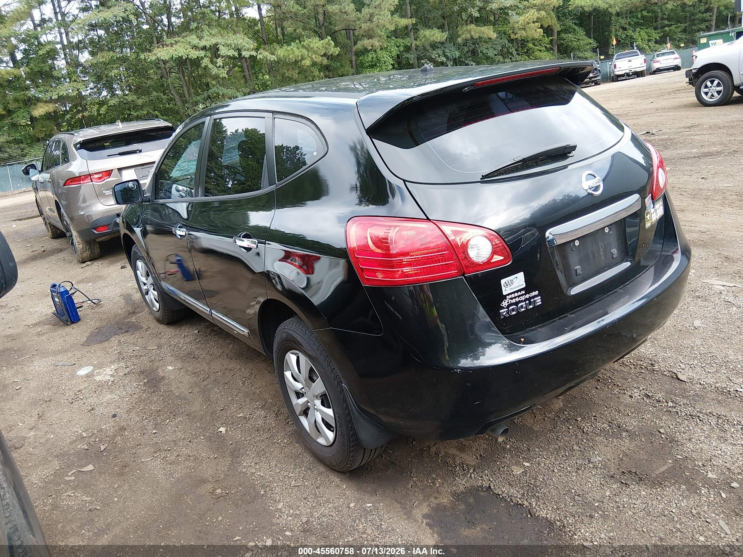 2013 Nissan Rogue S Black vin: JN8AS5MT1DW504502