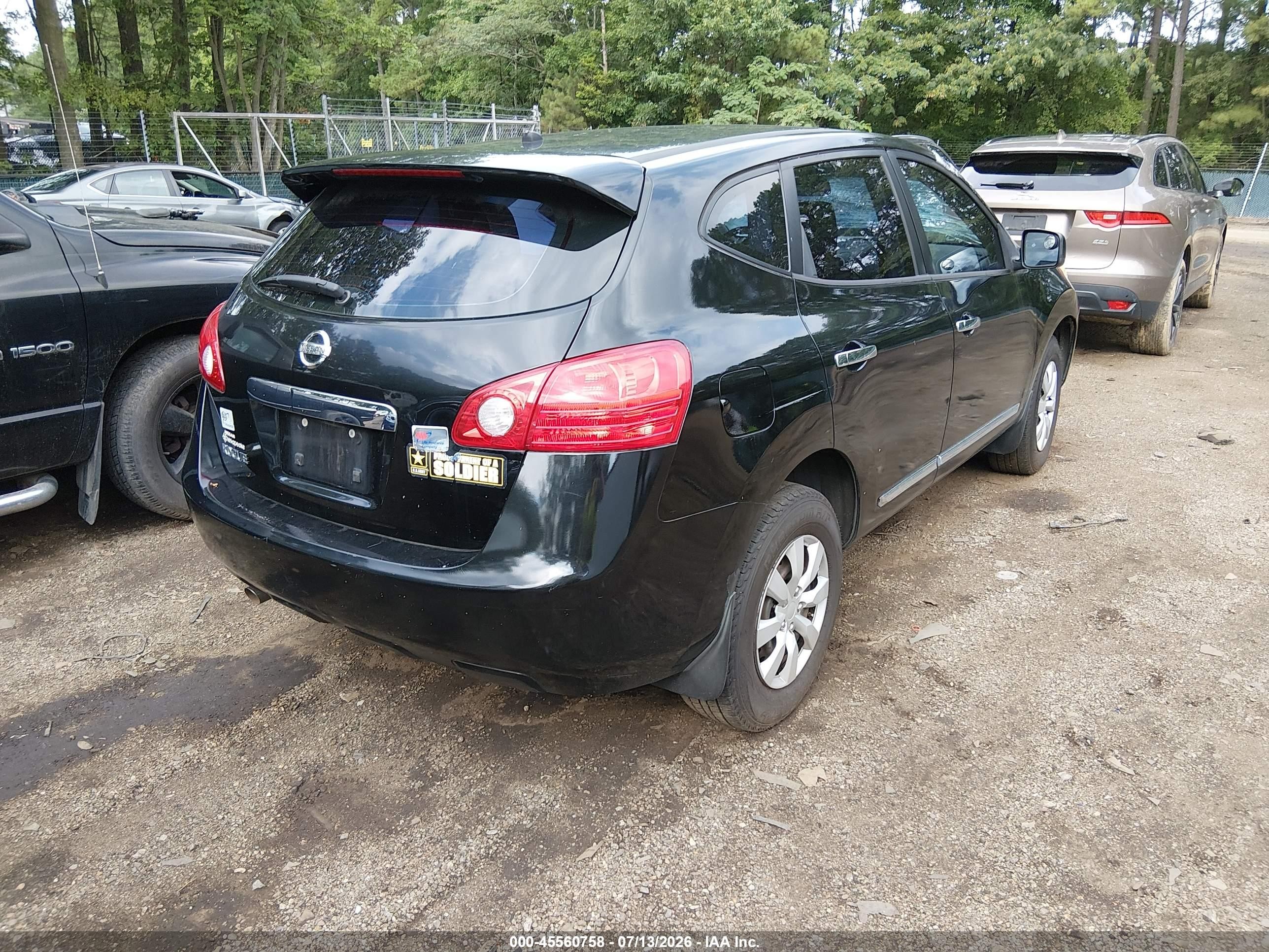 2013 Nissan Rogue S Black vin: JN8AS5MT1DW504502