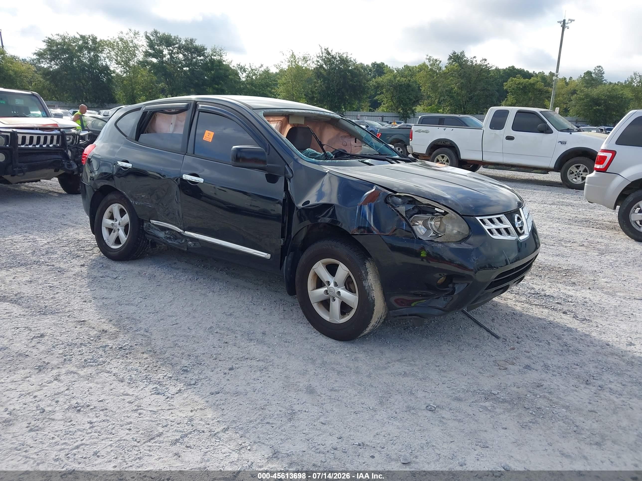 2013 Nissan Rogue S Black vin: JN8AS5MT1DW519758