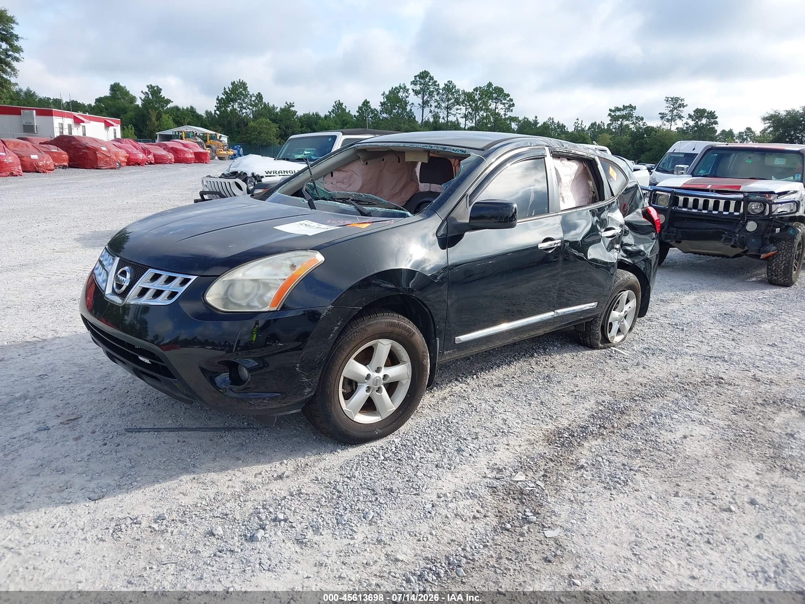 2013 Nissan Rogue S Black vin: JN8AS5MT1DW519758