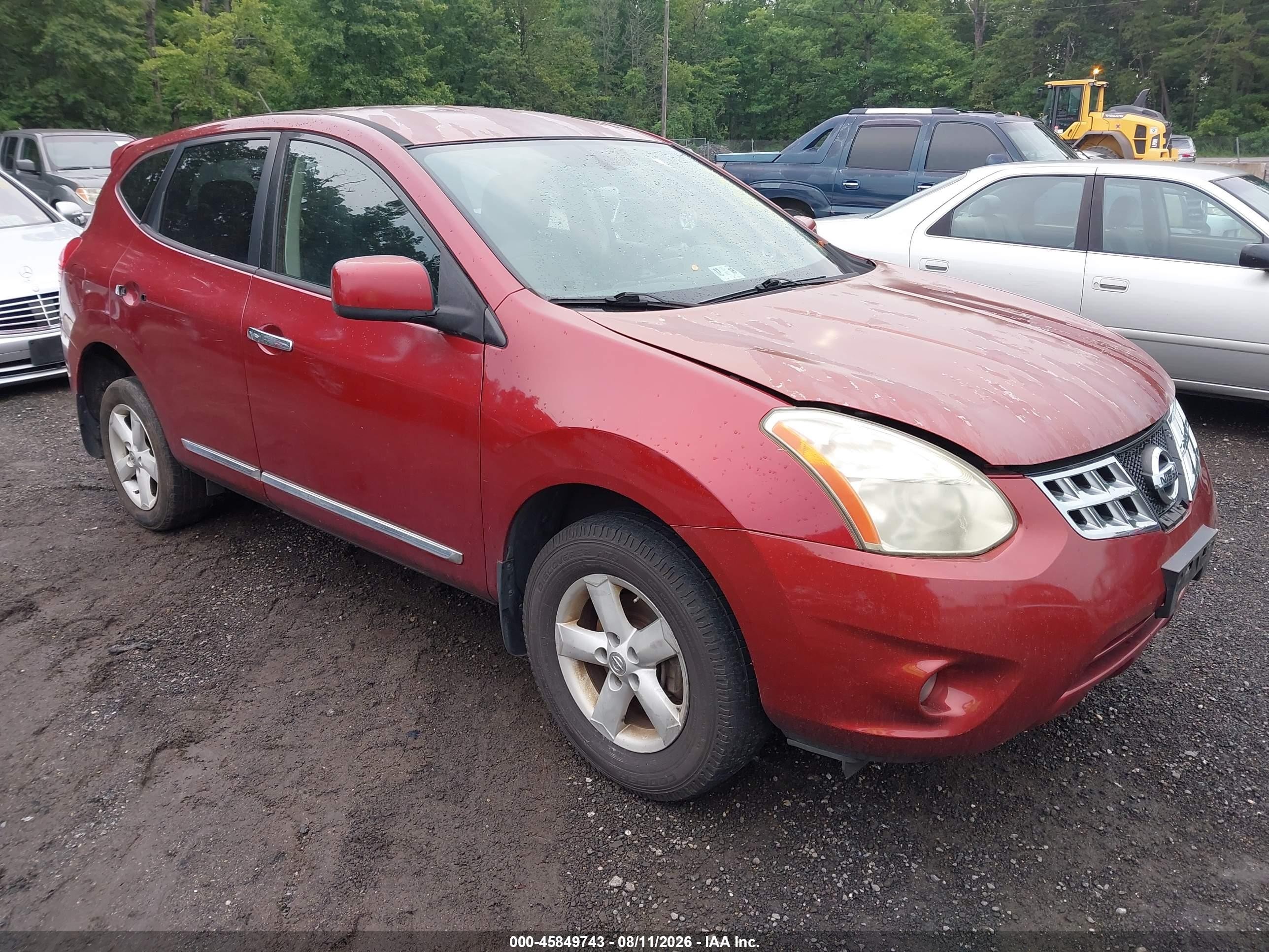 2013 Nissan Rogue S Red vin: JN8AS5MT1DW535958