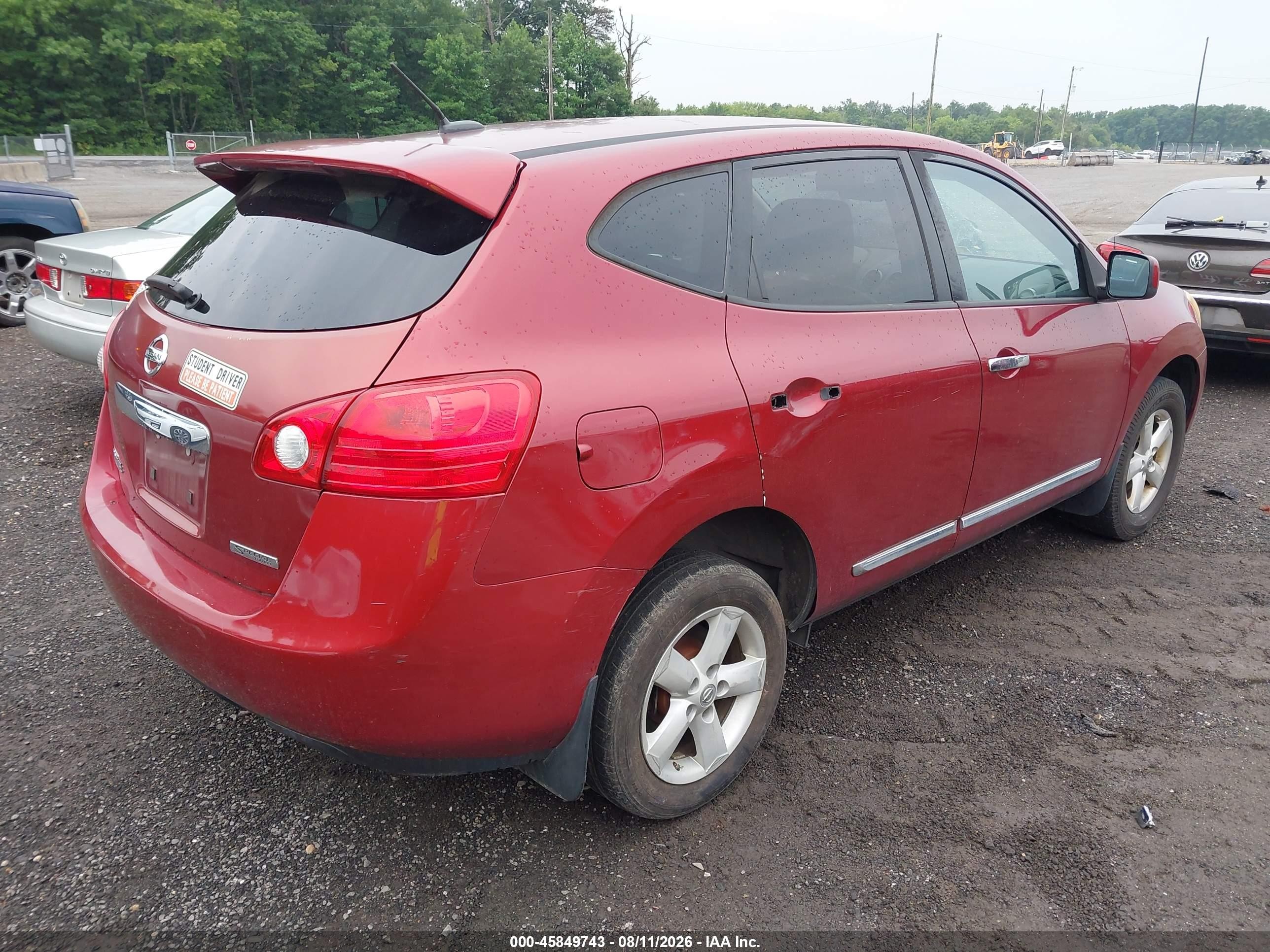 2013 Nissan Rogue S Red vin: JN8AS5MT1DW535958