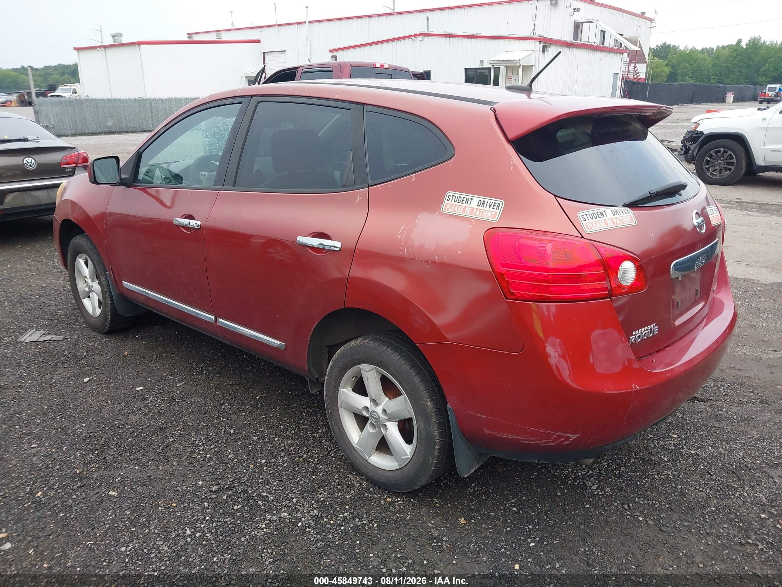 2013 Nissan Rogue S Red vin: JN8AS5MT1DW535958