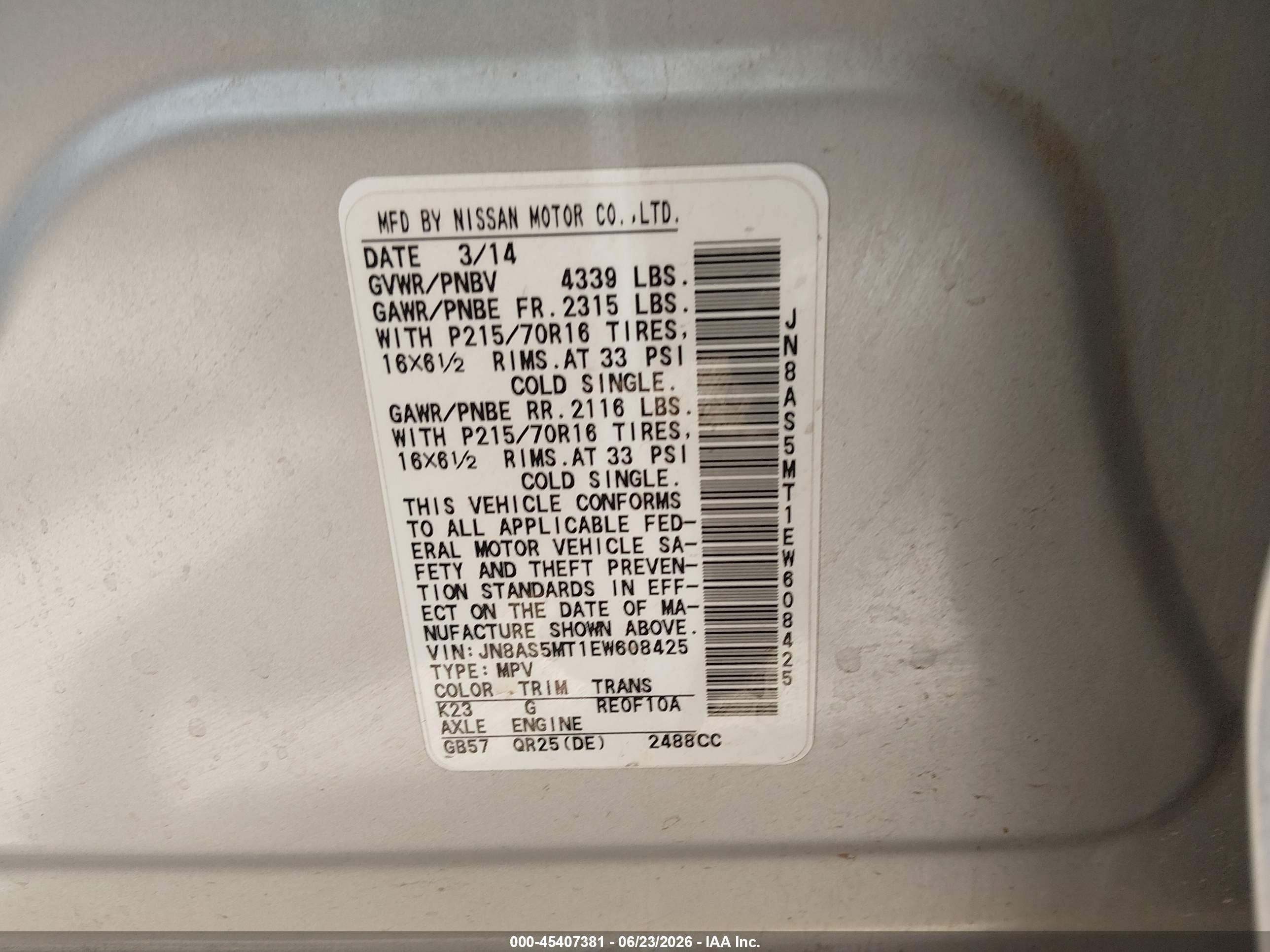 2014 Nissan Rogue Select S Silver vin: JN8AS5MT1EW608425