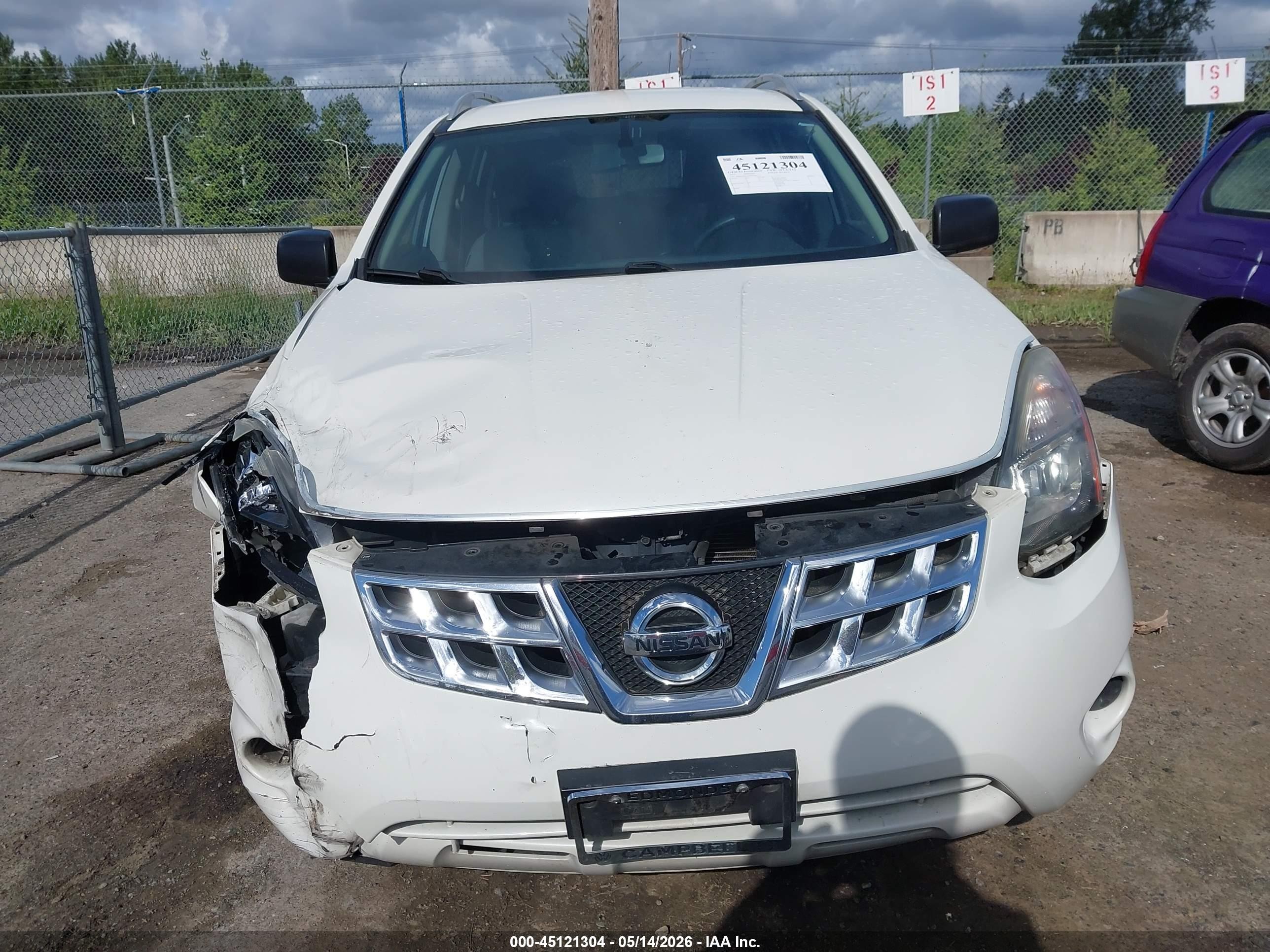 2015 Nissan Rogue Select S Белый vin: JN8AS5MT1FW651602