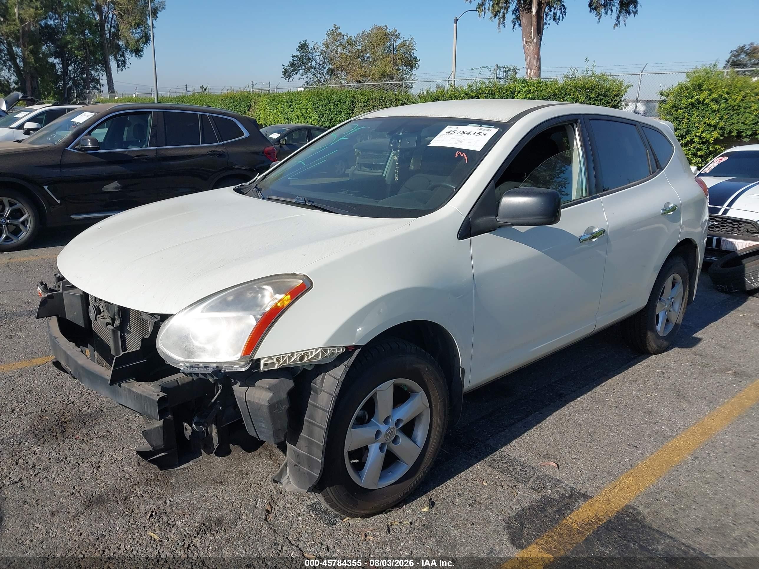 2010 Nissan Rogue S White vin: JN8AS5MT2AW014923