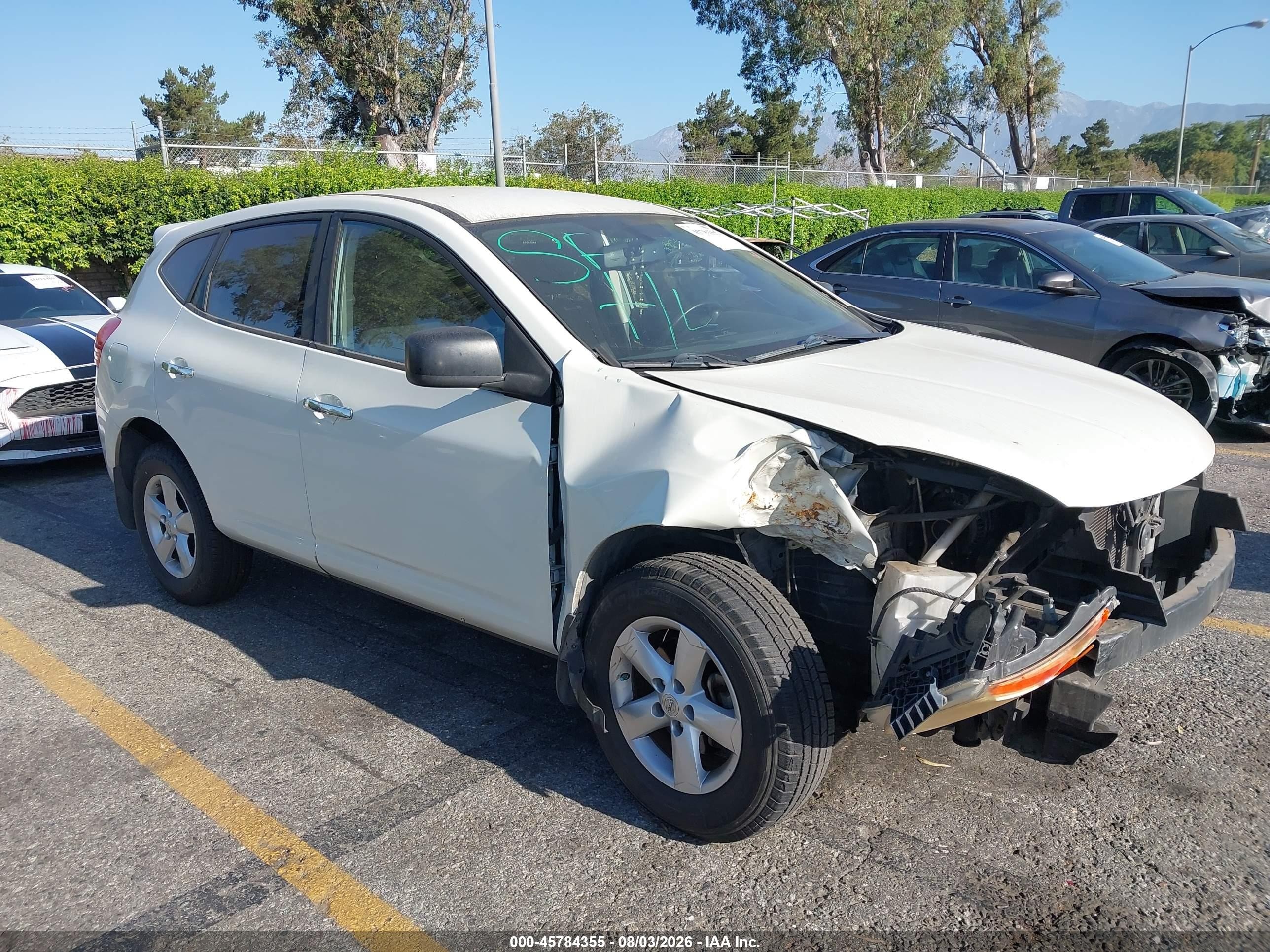 2010 Nissan Rogue S White vin: JN8AS5MT2AW014923