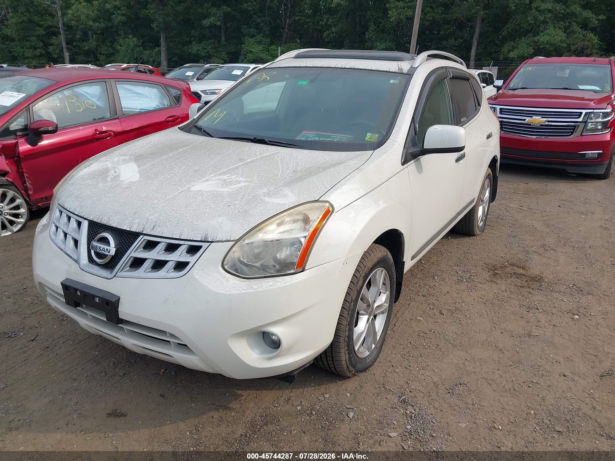 2012 Nissan Rogue Sv Белый vin: JN8AS5MT2CW281966
