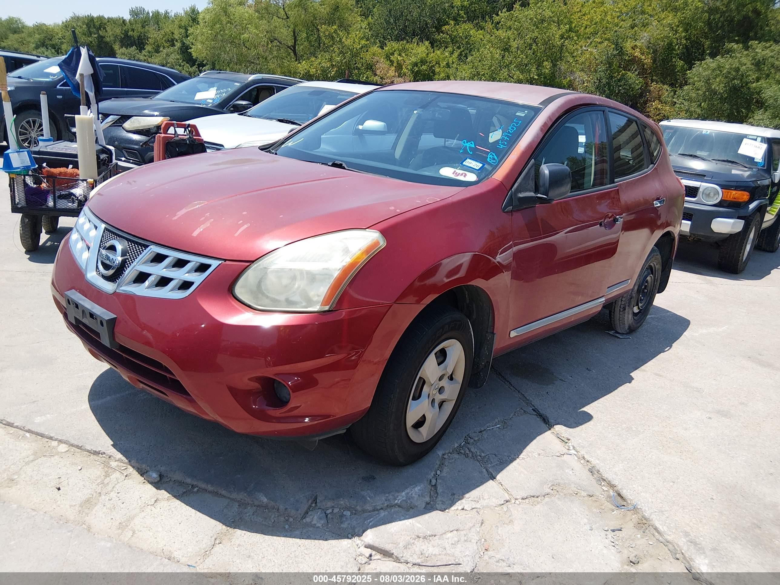 2012 Nissan Rogue S Red vin: JN8AS5MT2CW283278