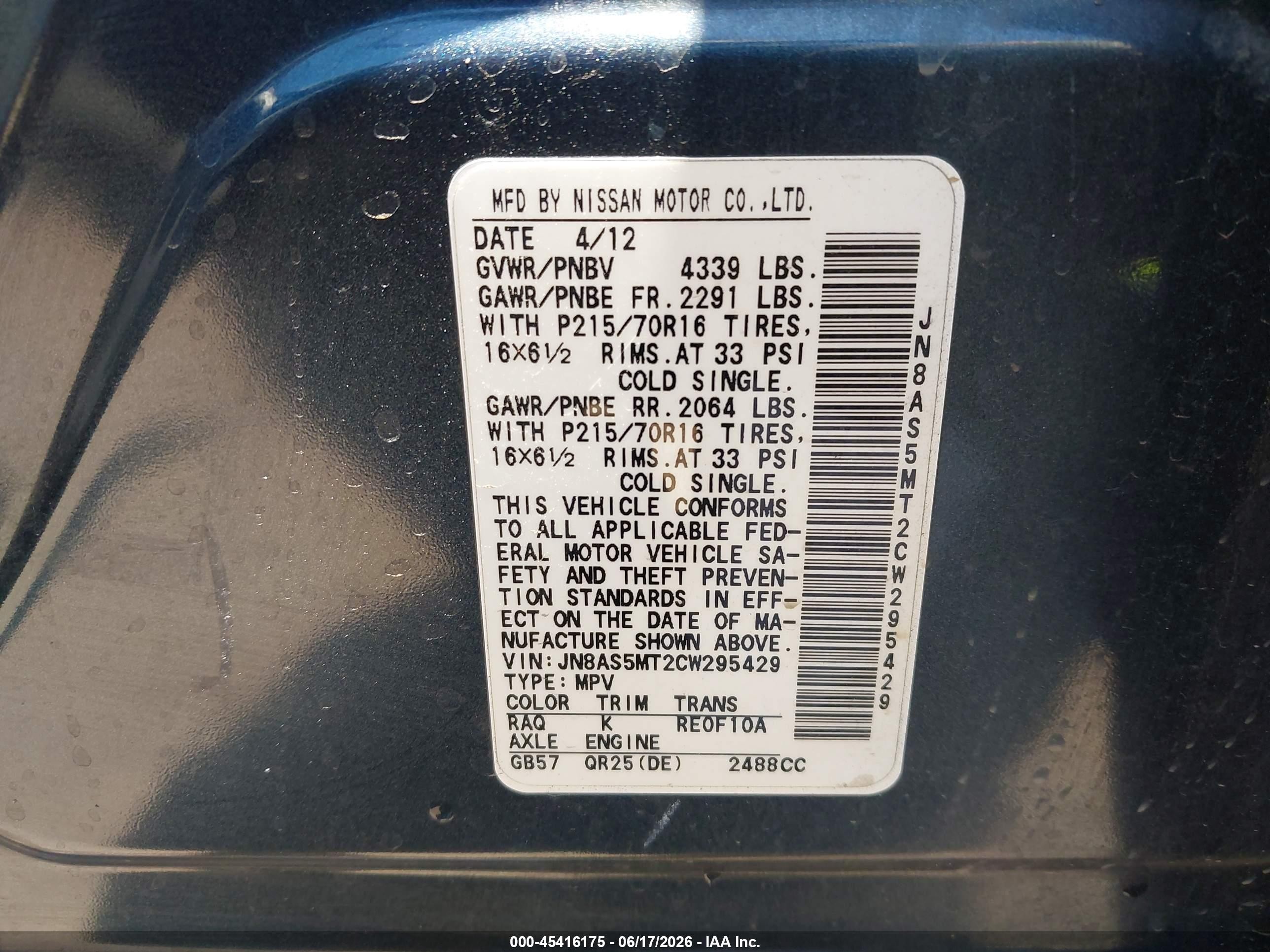2012 Nissan Rogue S Pewter vin: JN8AS5MT2CW295429