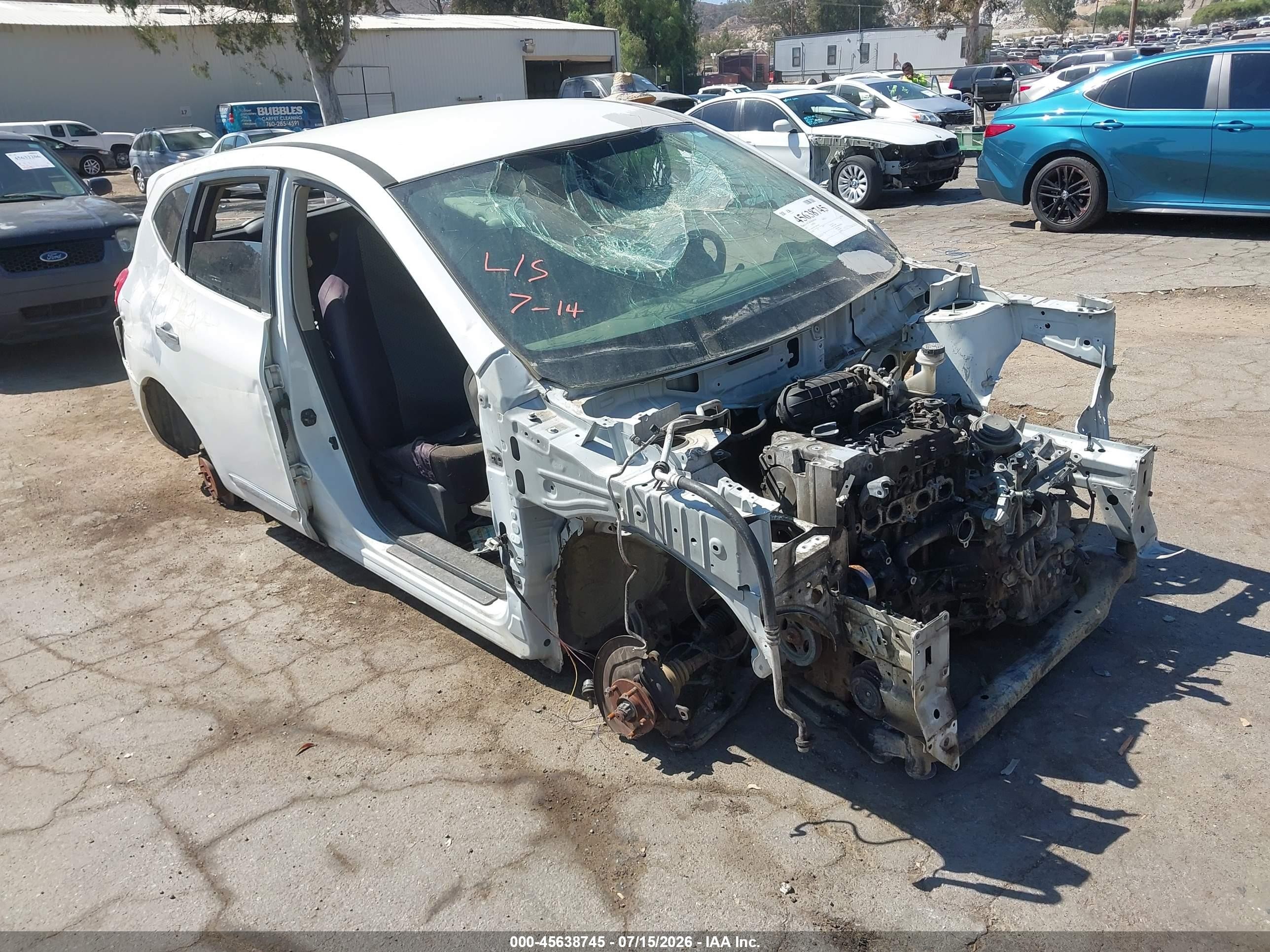 2013 Nissan Rogue S White vin: JN8AS5MT2DW026493