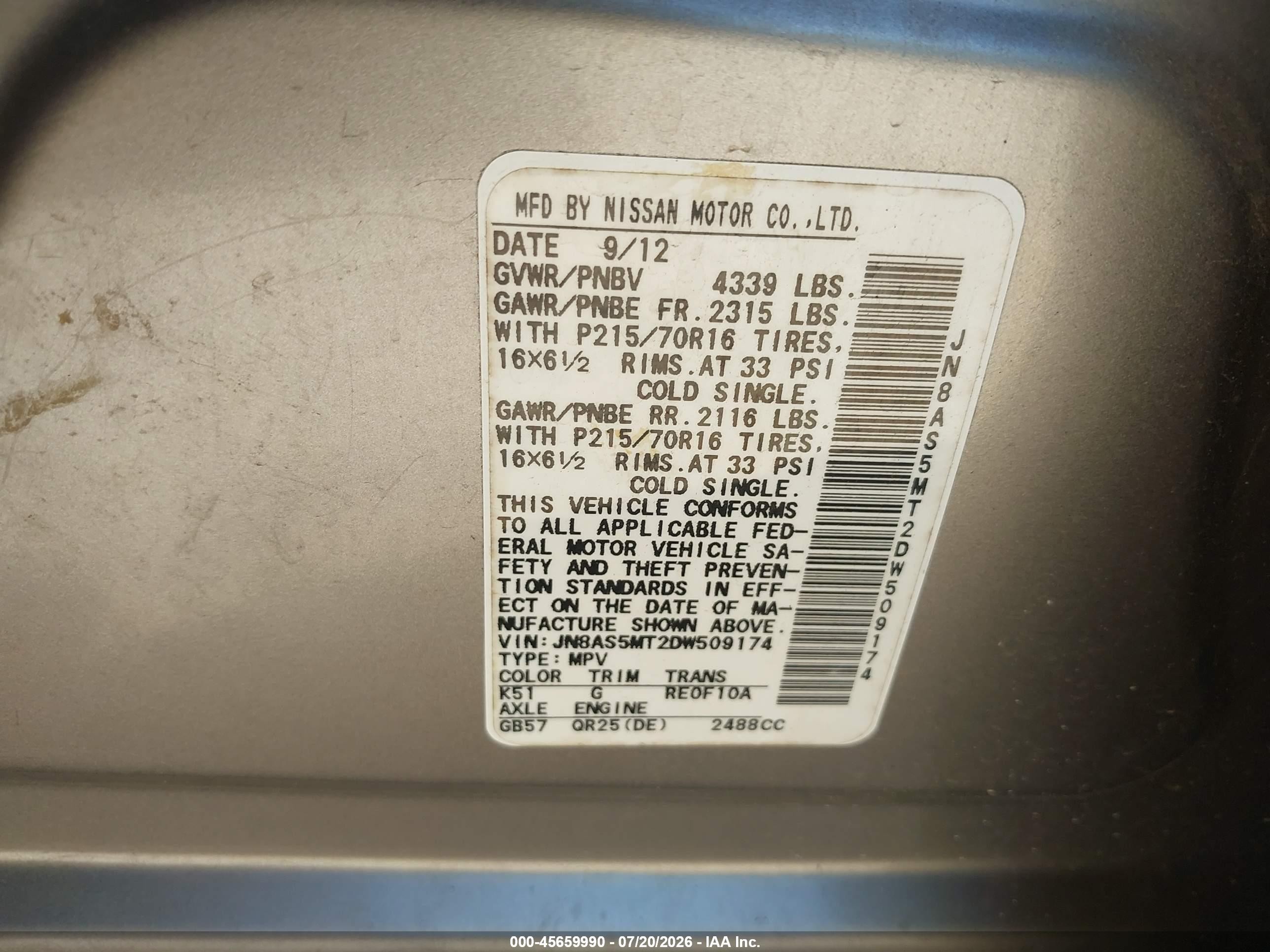 2013 Nissan Rogue S Silver vin: JN8AS5MT2DW509174