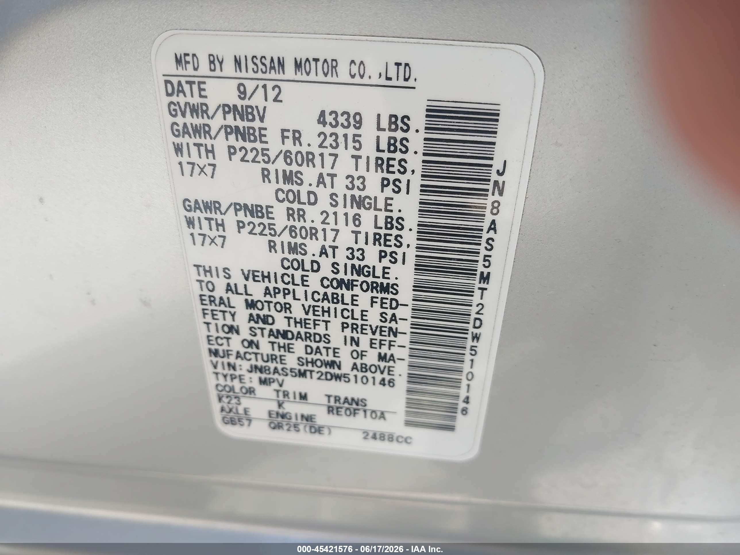 2013 Nissan Rogue Sv Gray vin: JN8AS5MT2DW510146
