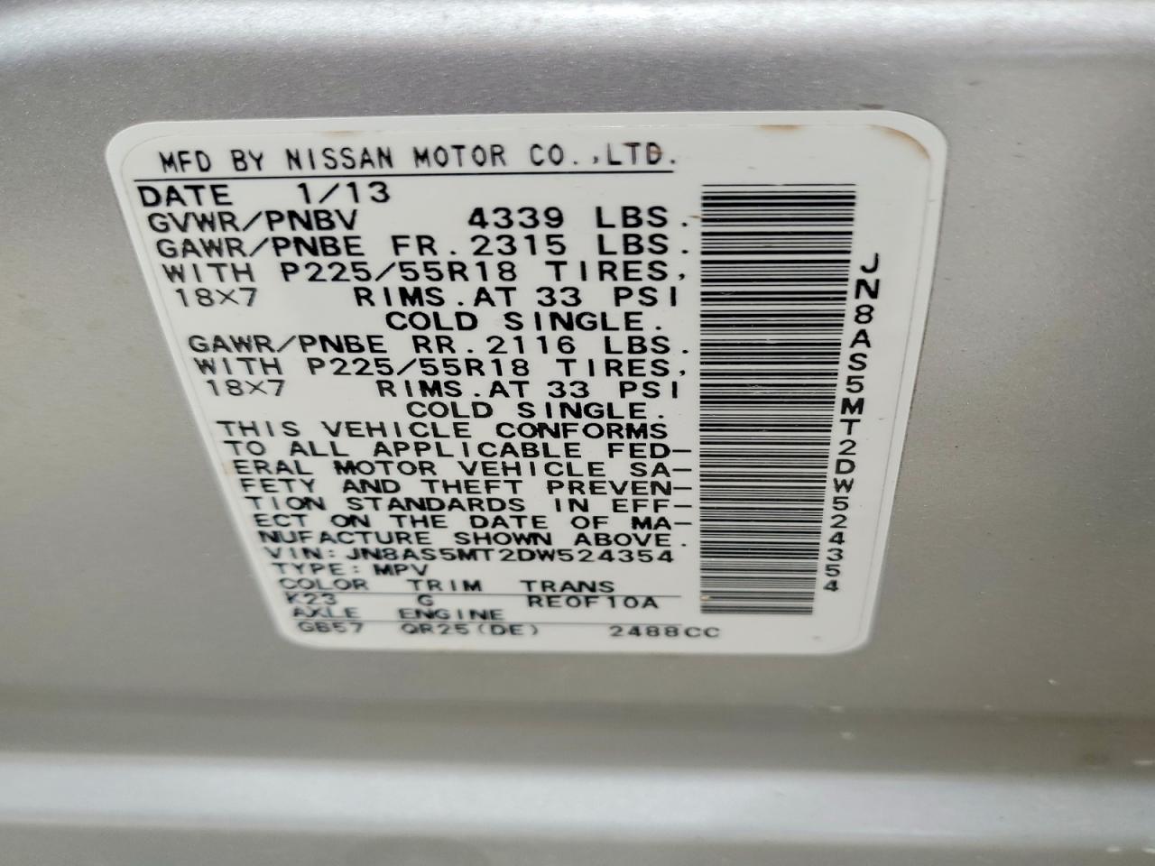 2013 Nissan Rogue S Gray vin: JN8AS5MT2DW524354