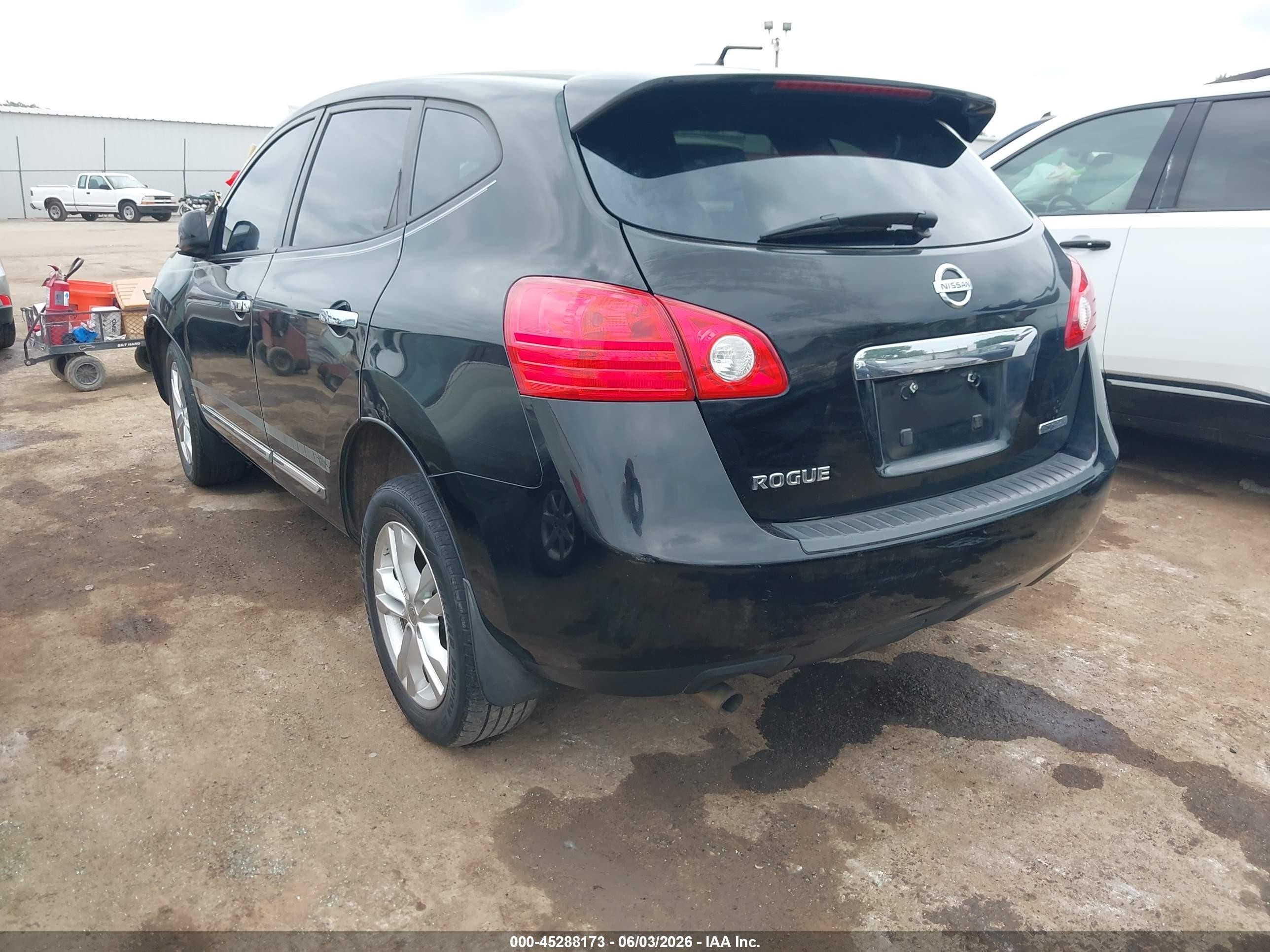 2013 Nissan Rogue S Black vin: JN8AS5MT2DW555104