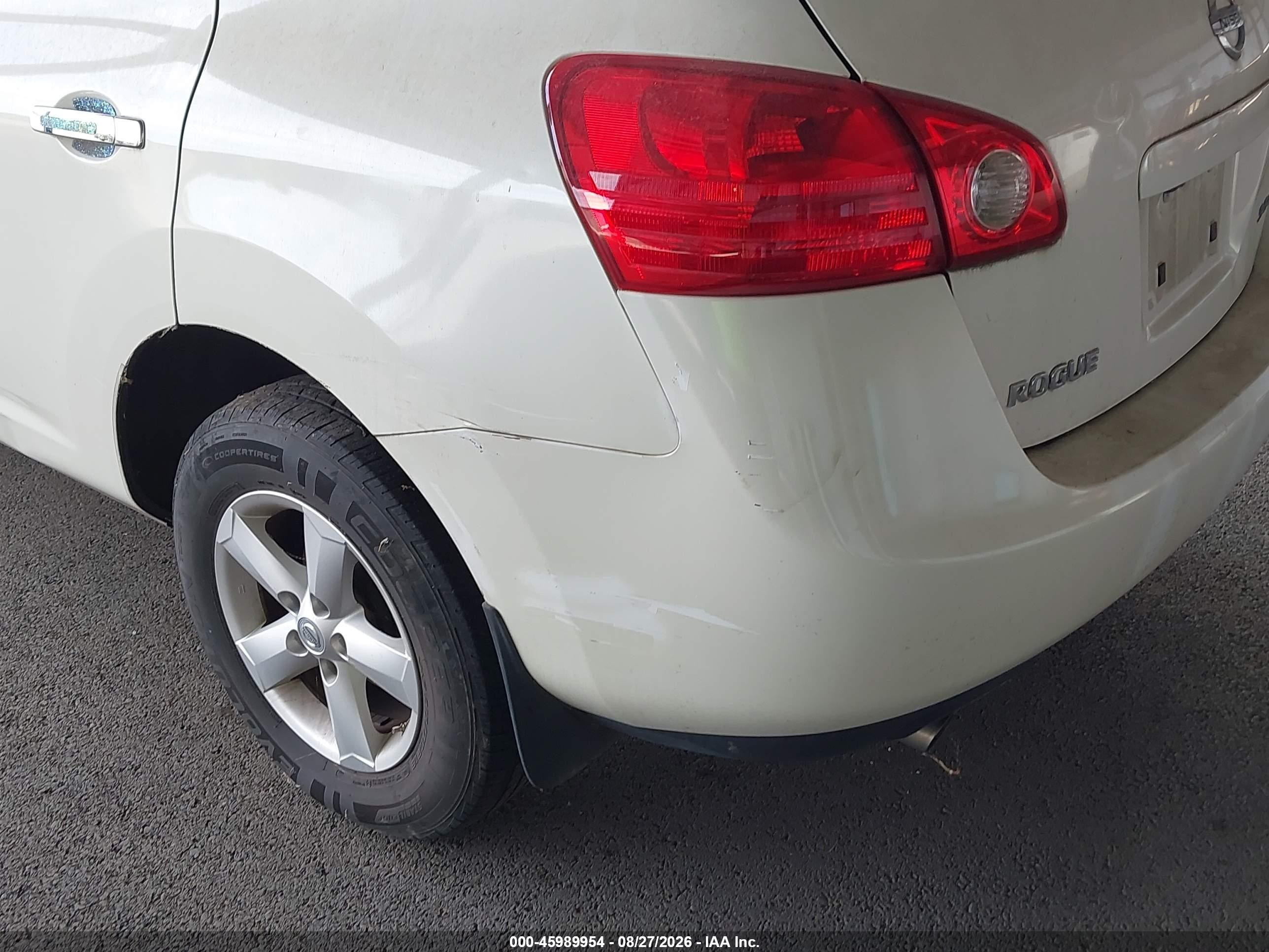 2010 Nissan Rogue S White vin: JN8AS5MT3AW000822