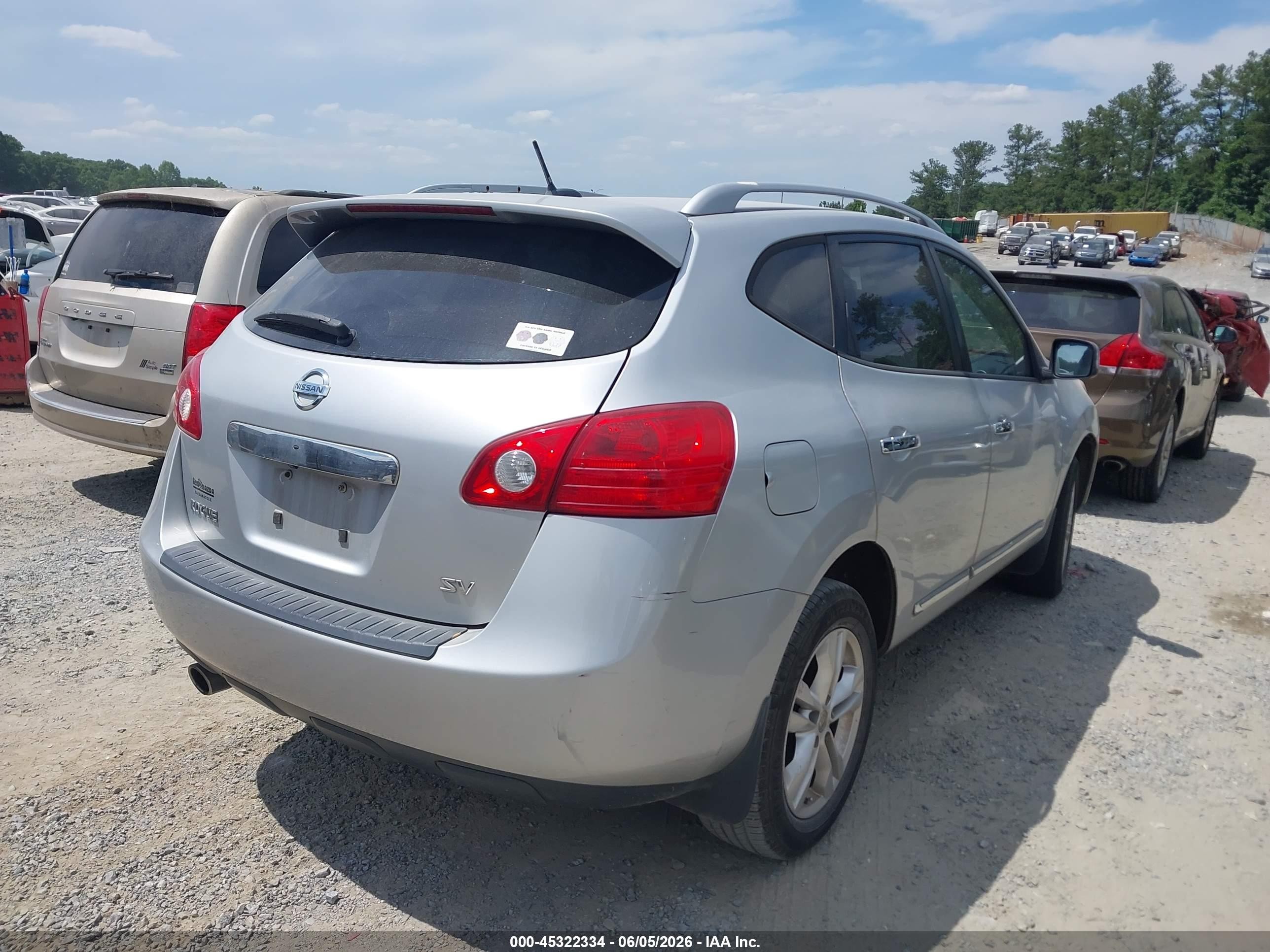 2012 Nissan Rogue Sv Silver vin: JN8AS5MT3CW263332