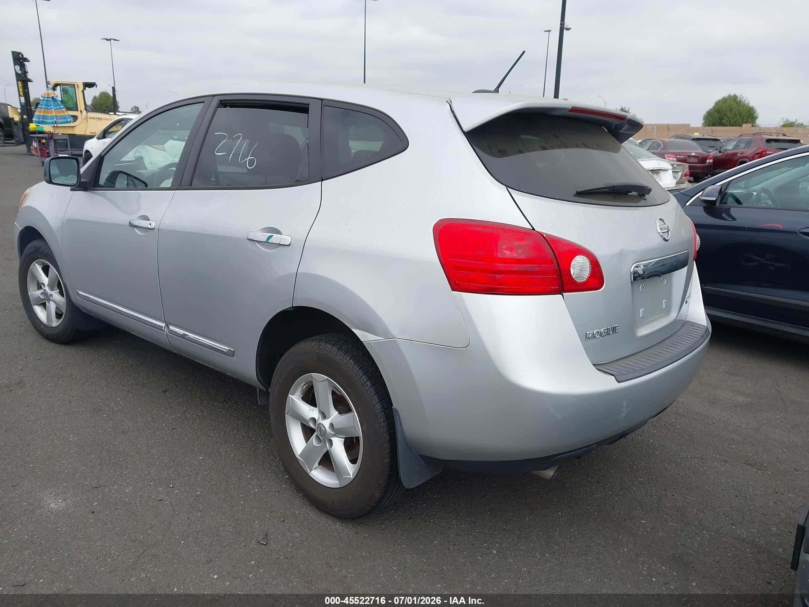 2012 Nissan Rogue S Silver vin: JN8AS5MT3CW265176
