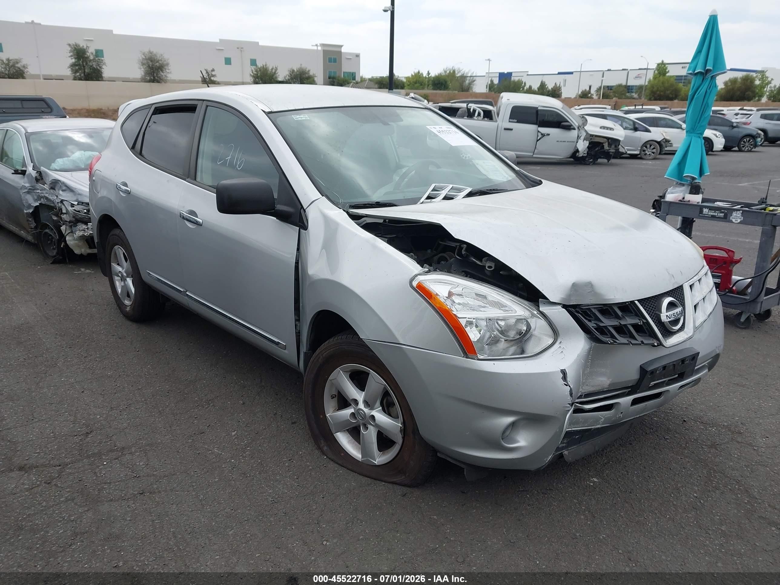 2012 Nissan Rogue S Silver vin: JN8AS5MT3CW265176