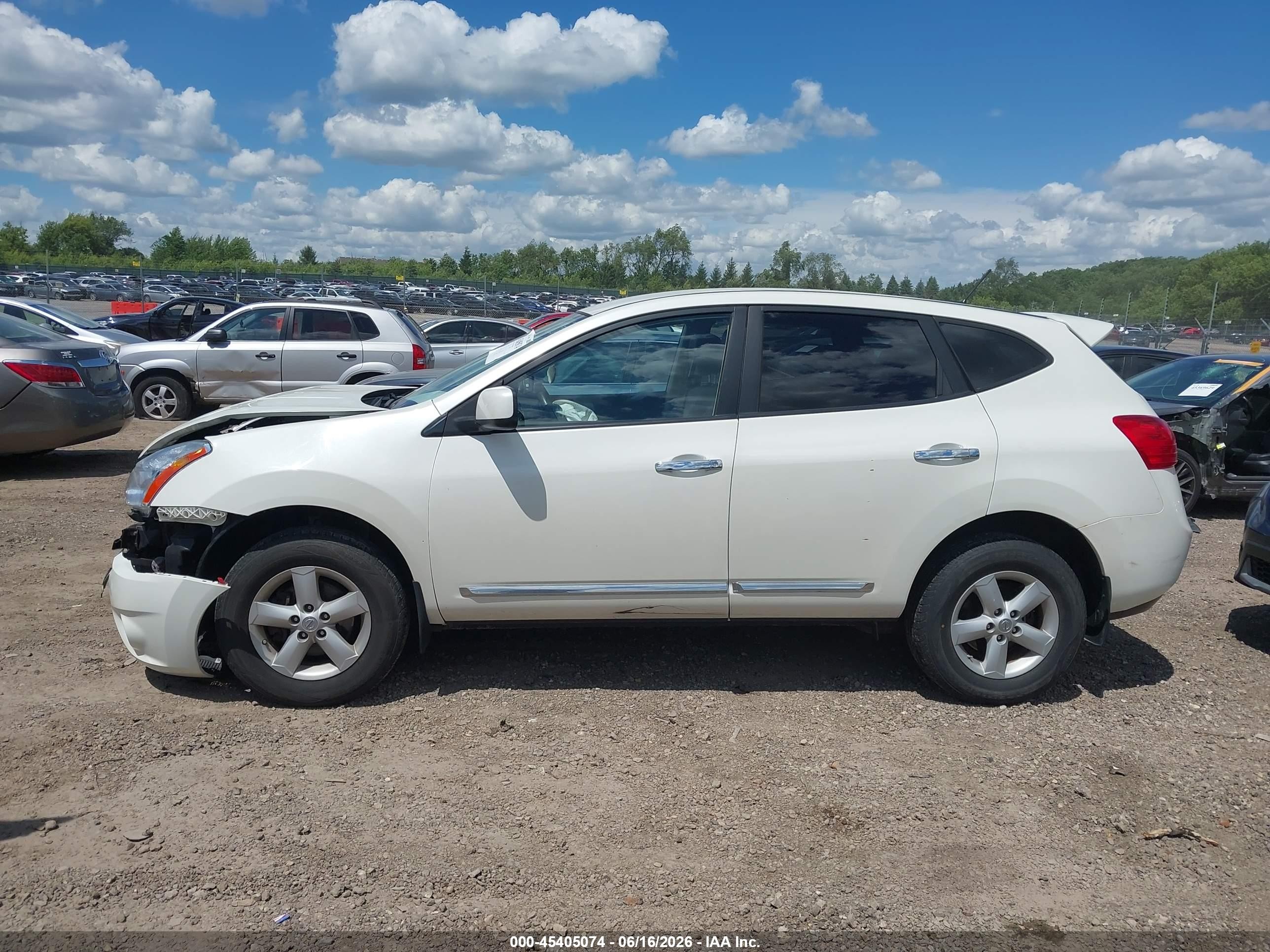 2013 Nissan Rogue S White vin: JN8AS5MT3DW004664
