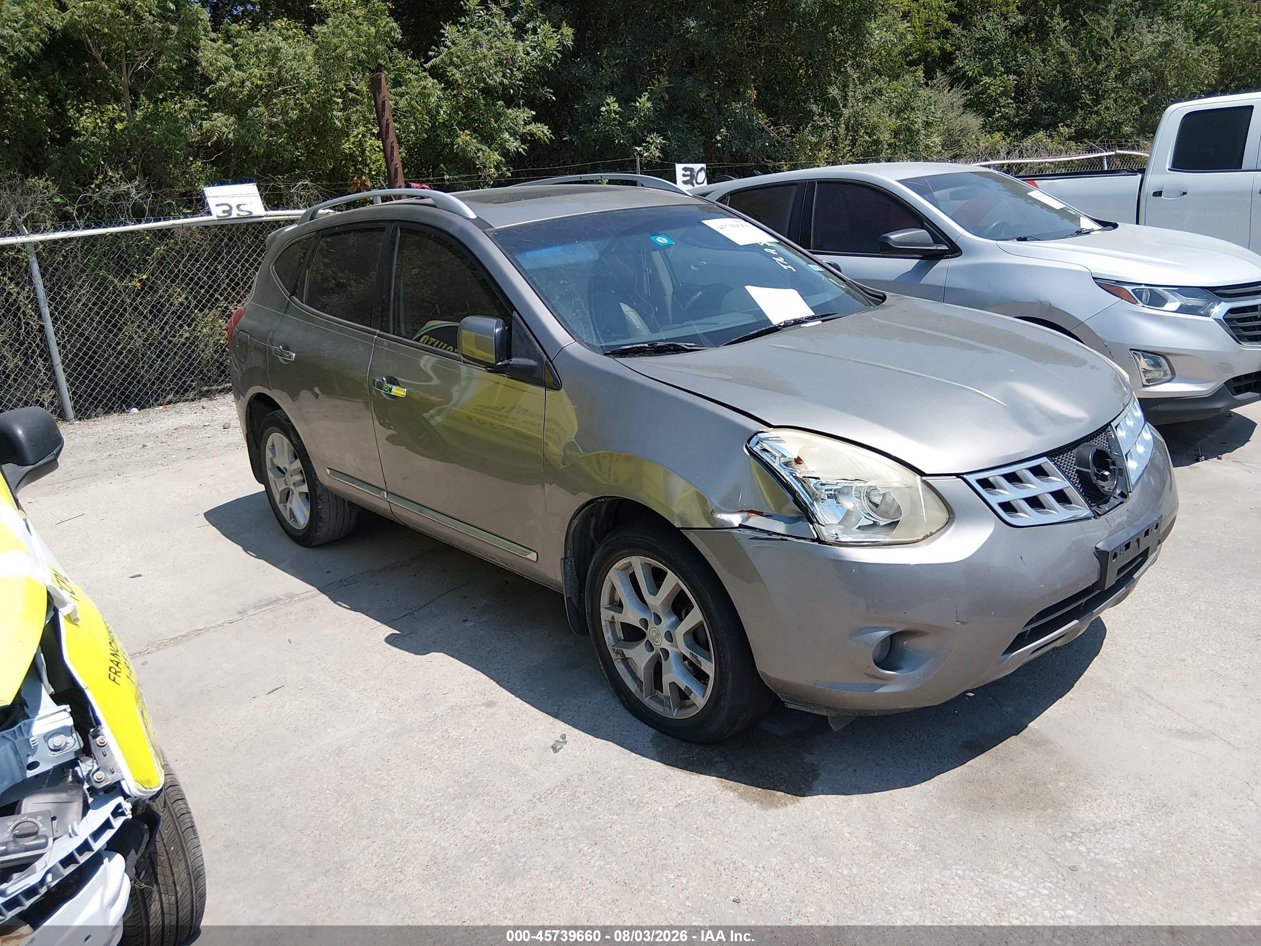 2013 Nissan Rogue Sv W/sl Pkg Серый vin: JN8AS5MT3DW009007