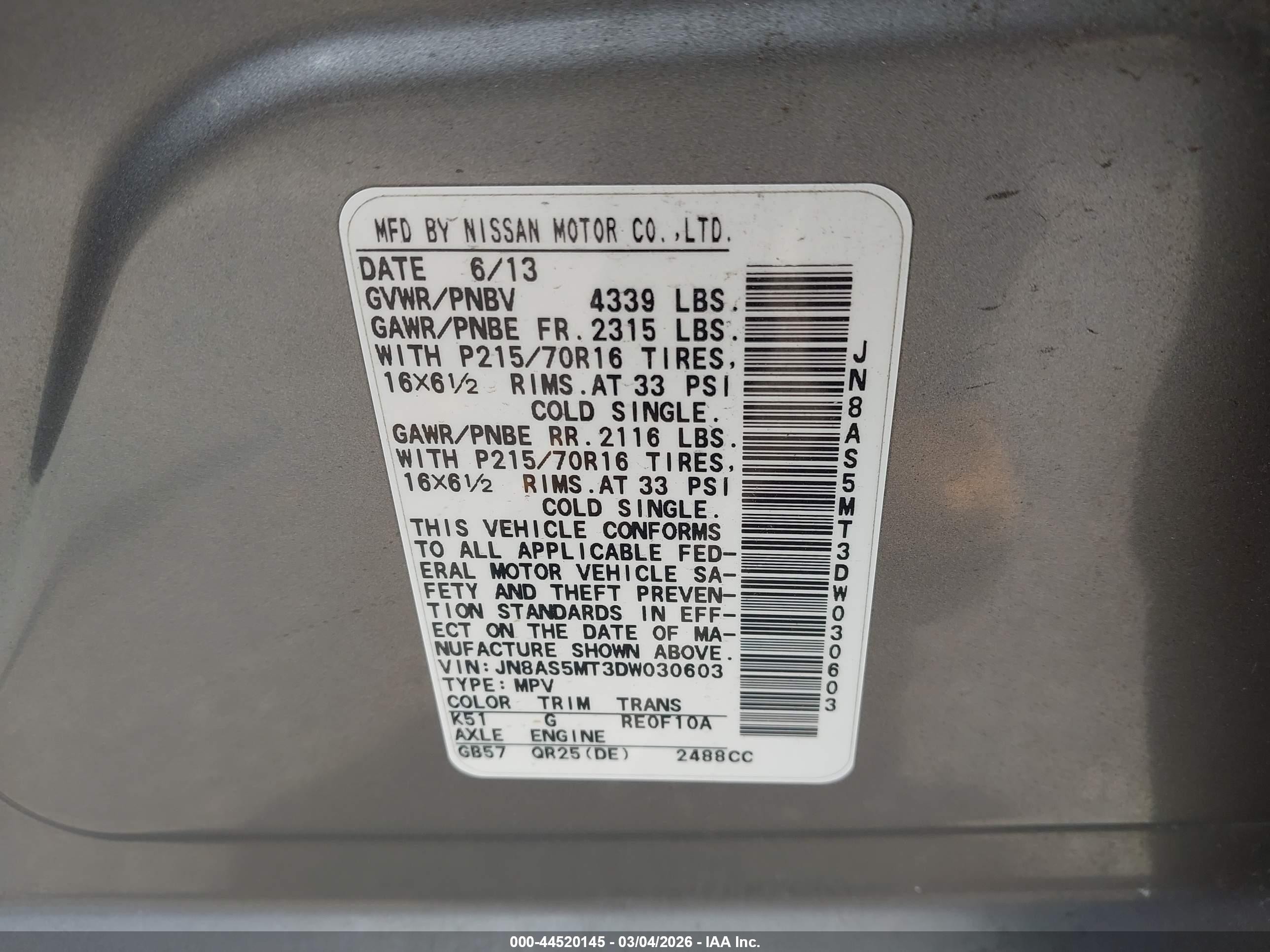 2013 Nissan Rogue S Gray vin: JN8AS5MT3DW030603