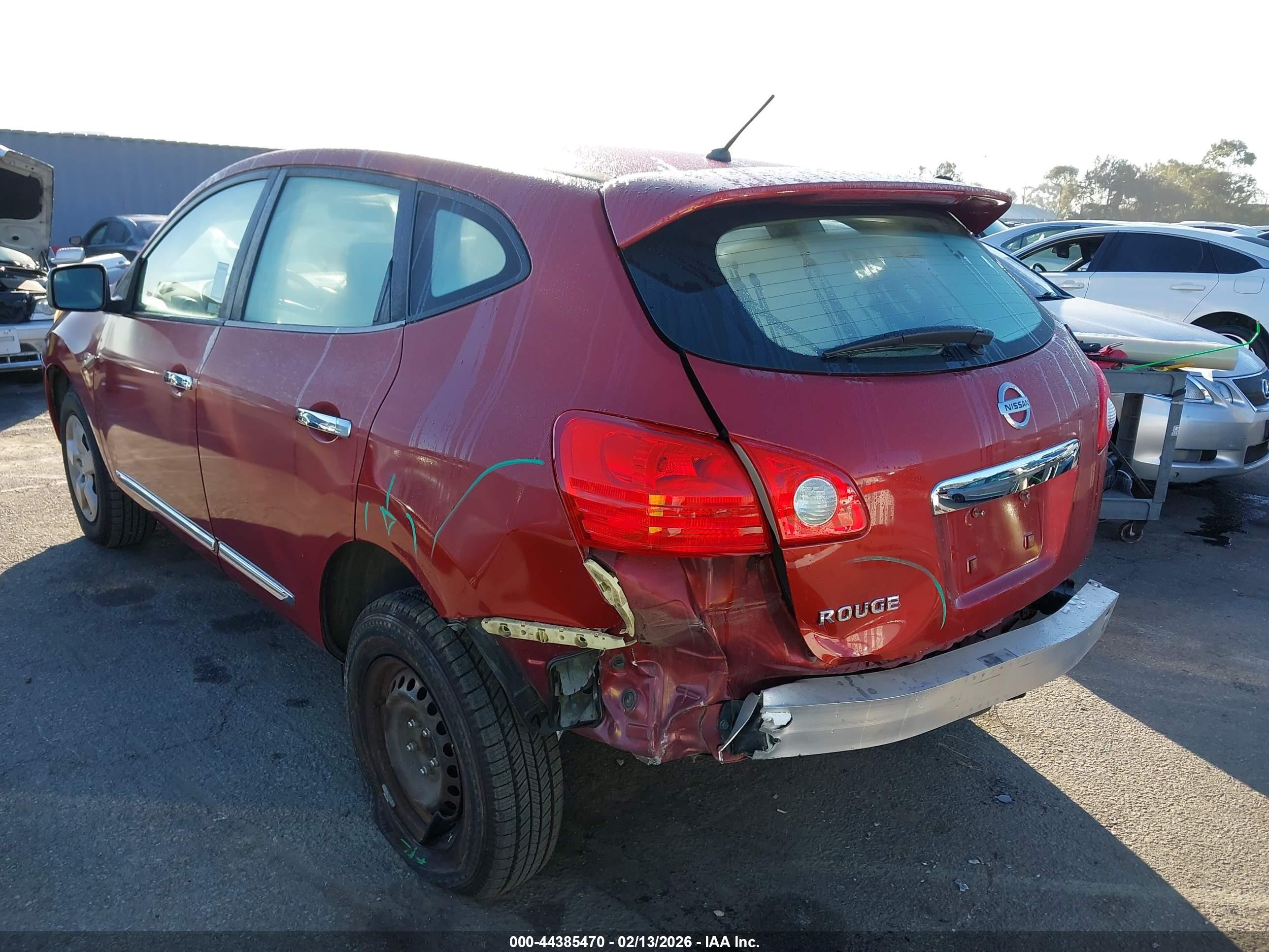 2013 Nissan Rogue S Red vin: JN8AS5MT3DW043366