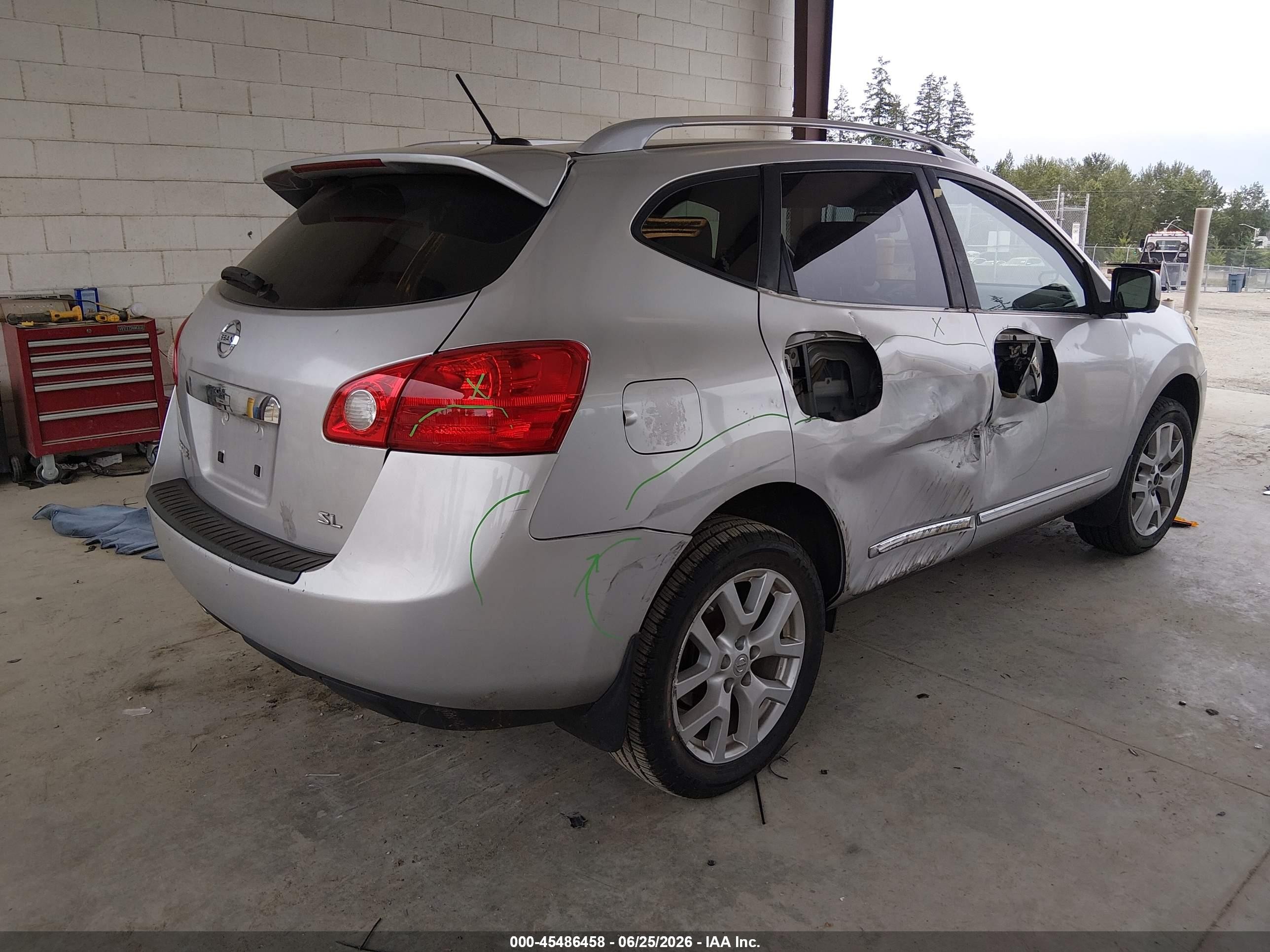 2013 Nissan Rogue Sv W/sl Pkg Silver vin: JN8AS5MT3DW517414