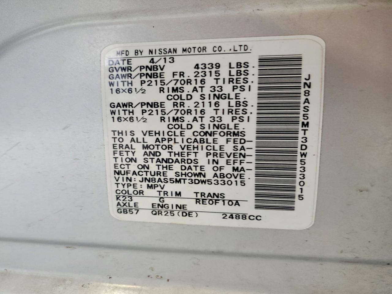 2013 Nissan Rogue Silver vin: JN8AS5MT3DW533015