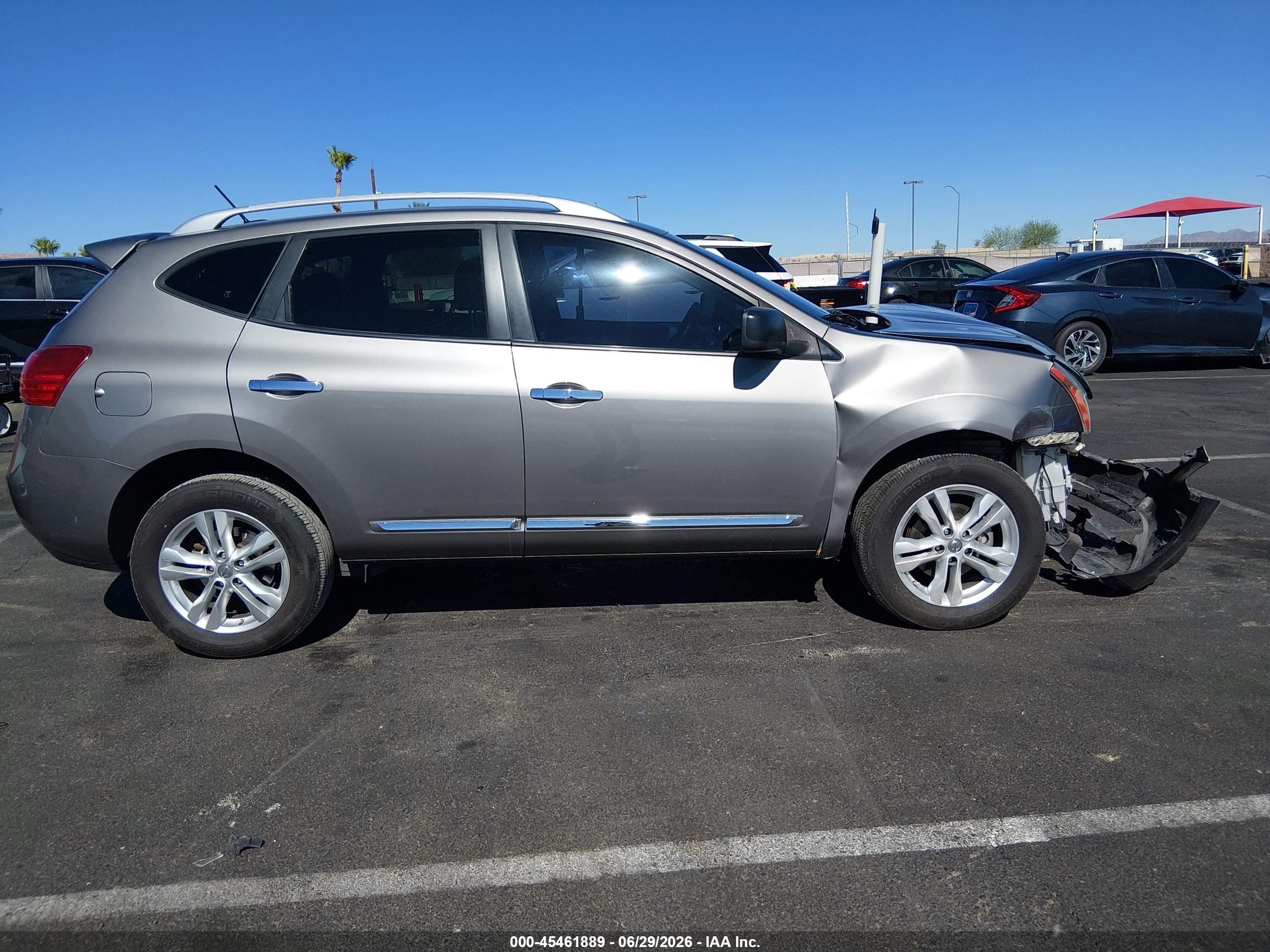 2015 Nissan Rogue Select S Серый vin: JN8AS5MT3FW655599