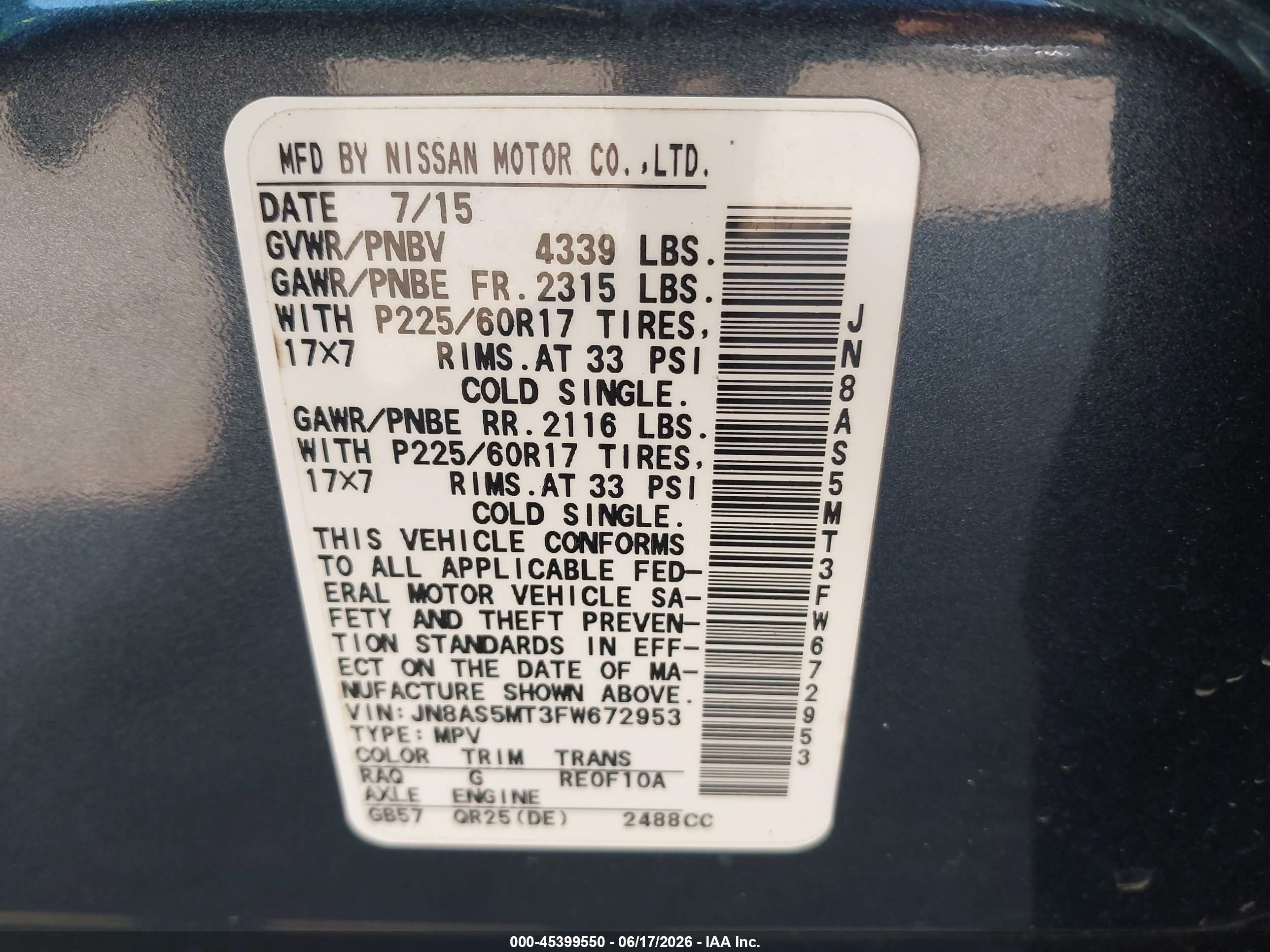 2015 Nissan Rogue Select S Gray vin: JN8AS5MT3FW672953