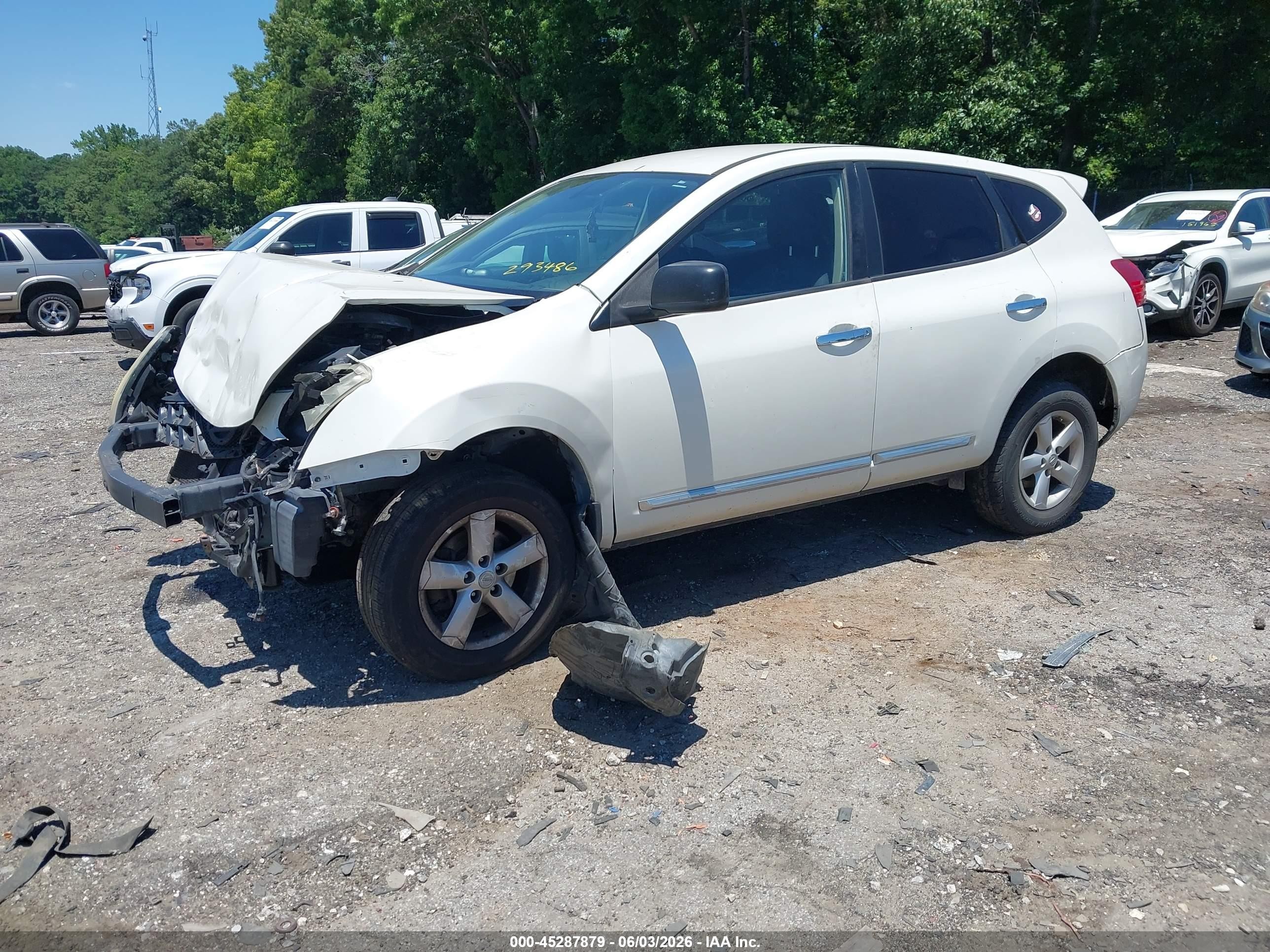 2012 Nissan Rogue S Белый vin: JN8AS5MT4CW293486