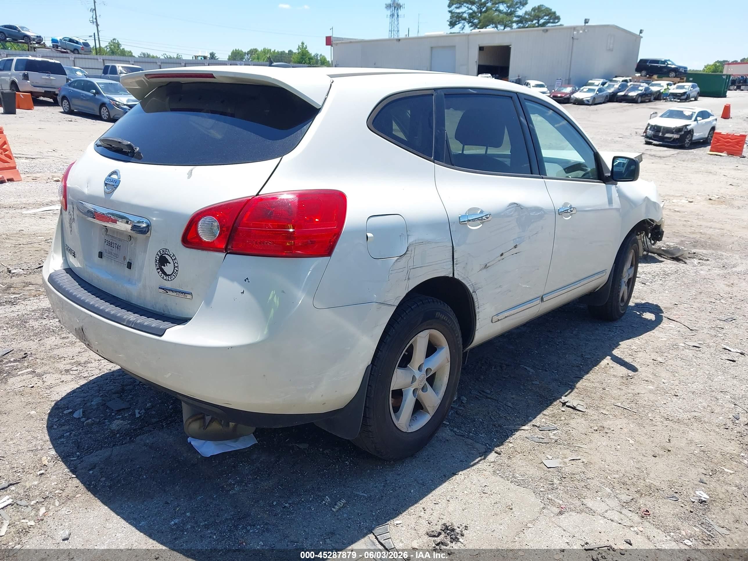 2012 Nissan Rogue S Белый vin: JN8AS5MT4CW293486