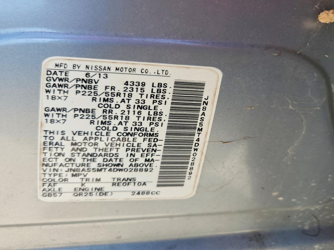 2013 Nissan Rogue S Silver vin: JN8AS5MT4DW028892
