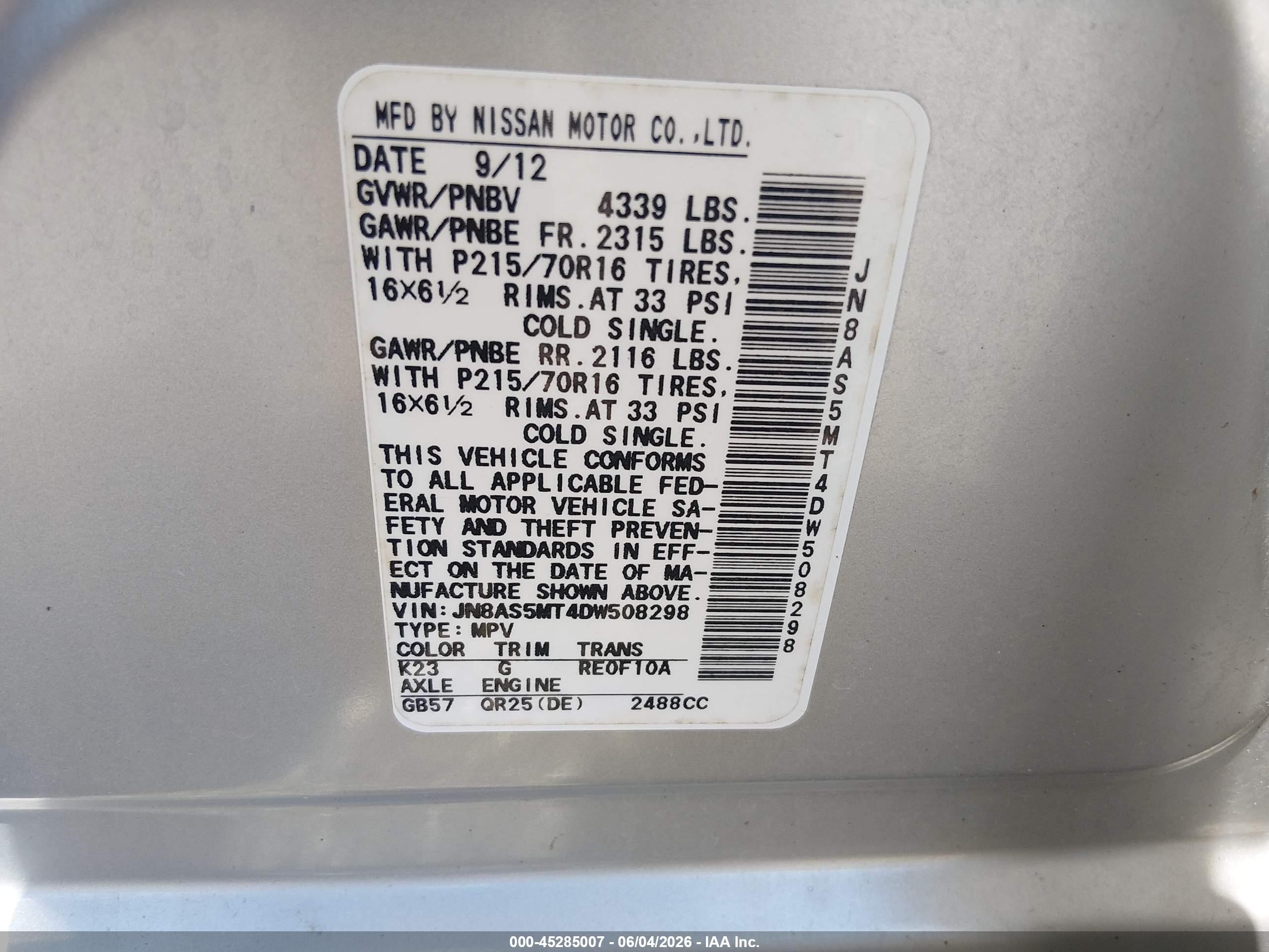 2013 Nissan Rogue S Silver vin: JN8AS5MT4DW508298