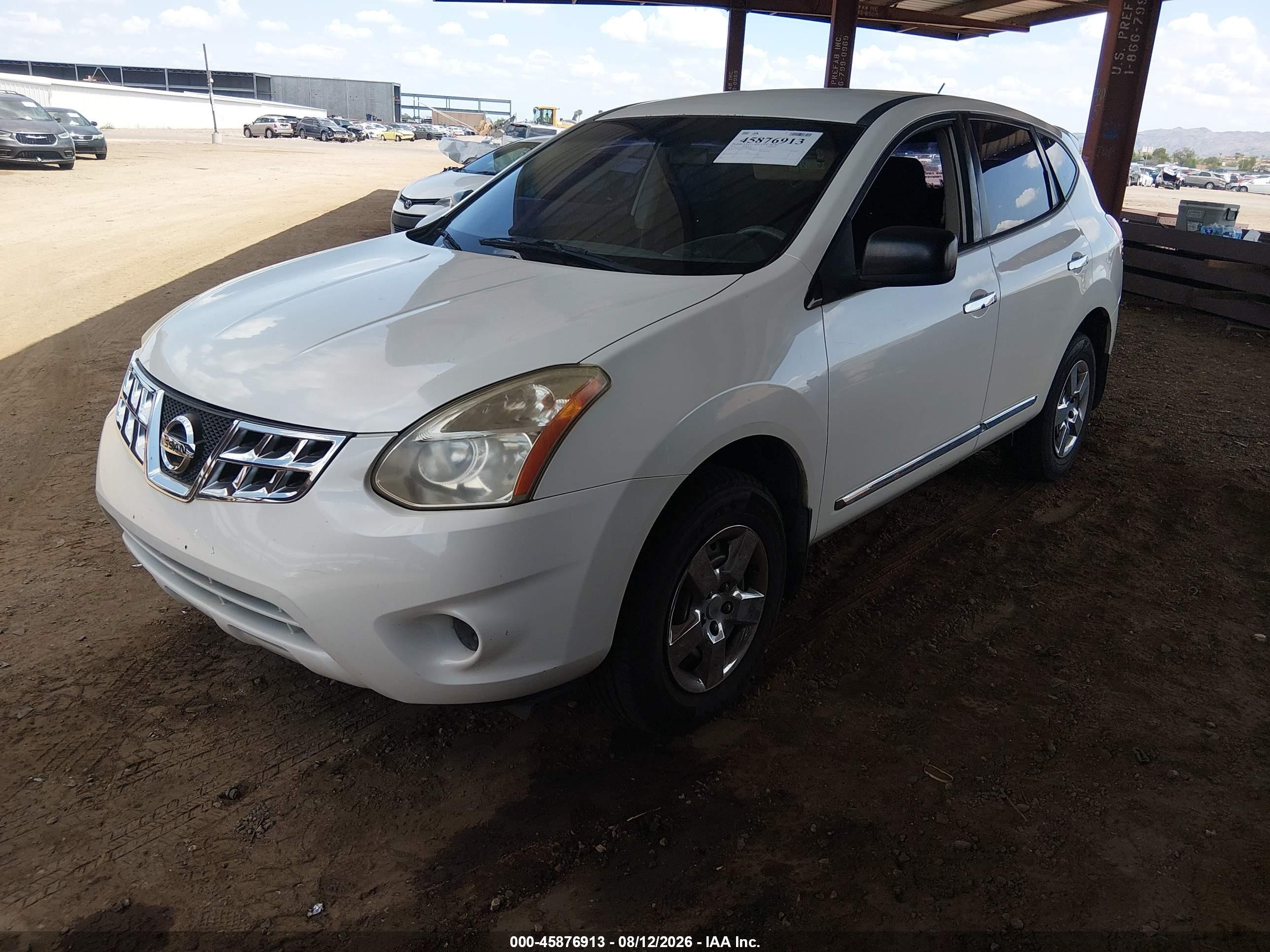 2013 Nissan Rogue S White vin: JN8AS5MT4DW519446