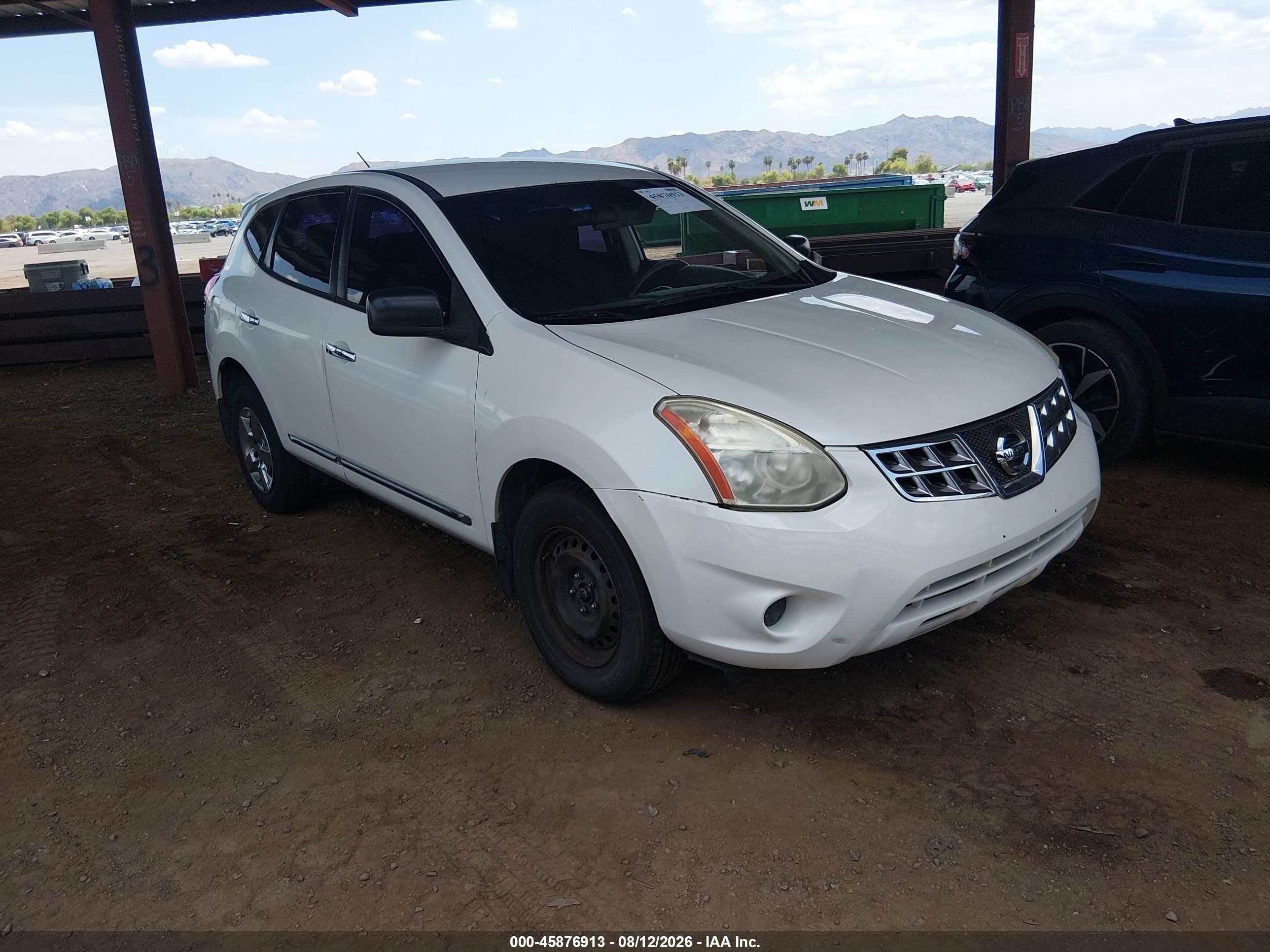 2013 Nissan Rogue S White vin: JN8AS5MT4DW519446
