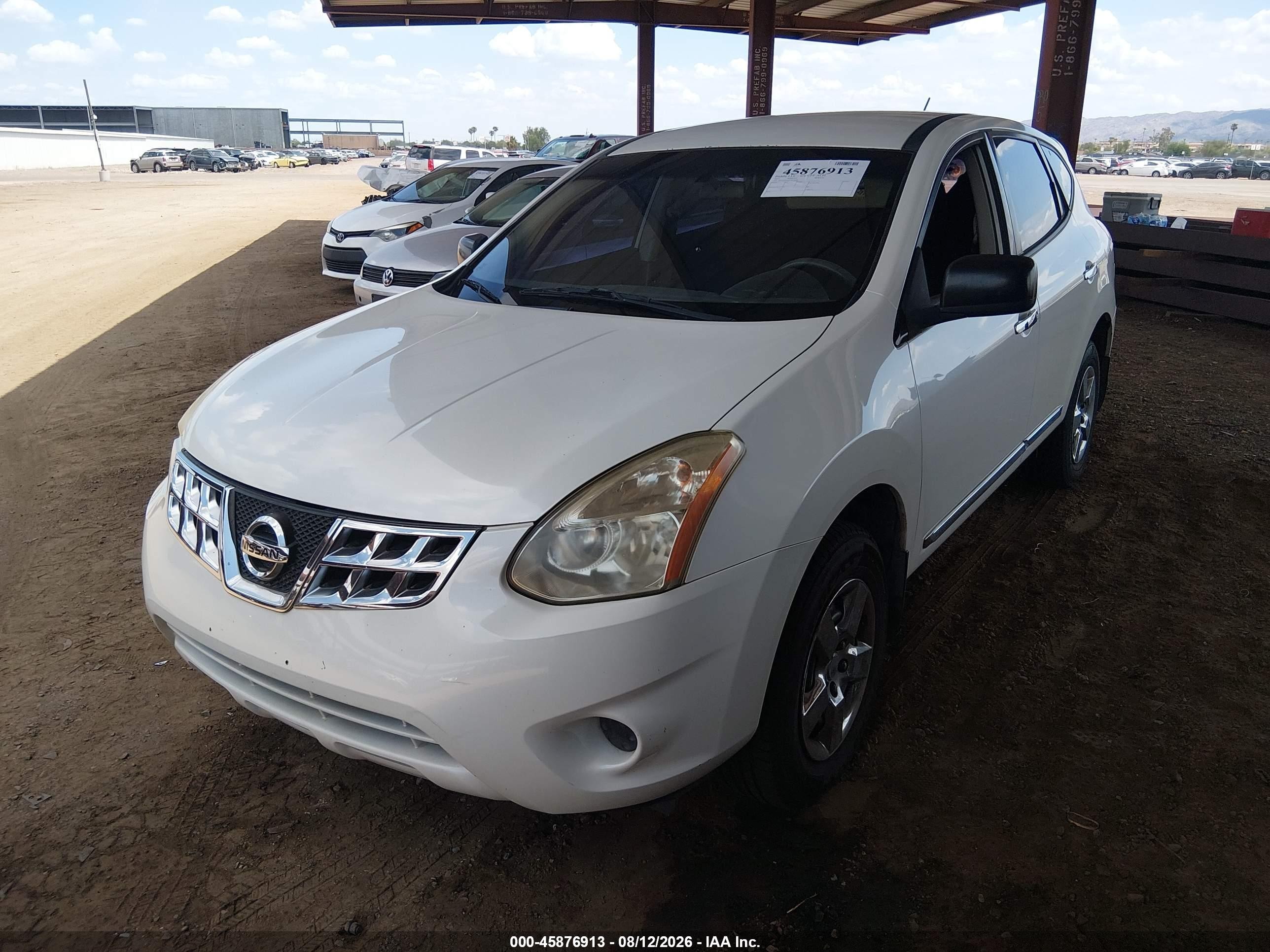 2013 Nissan Rogue S White vin: JN8AS5MT4DW519446